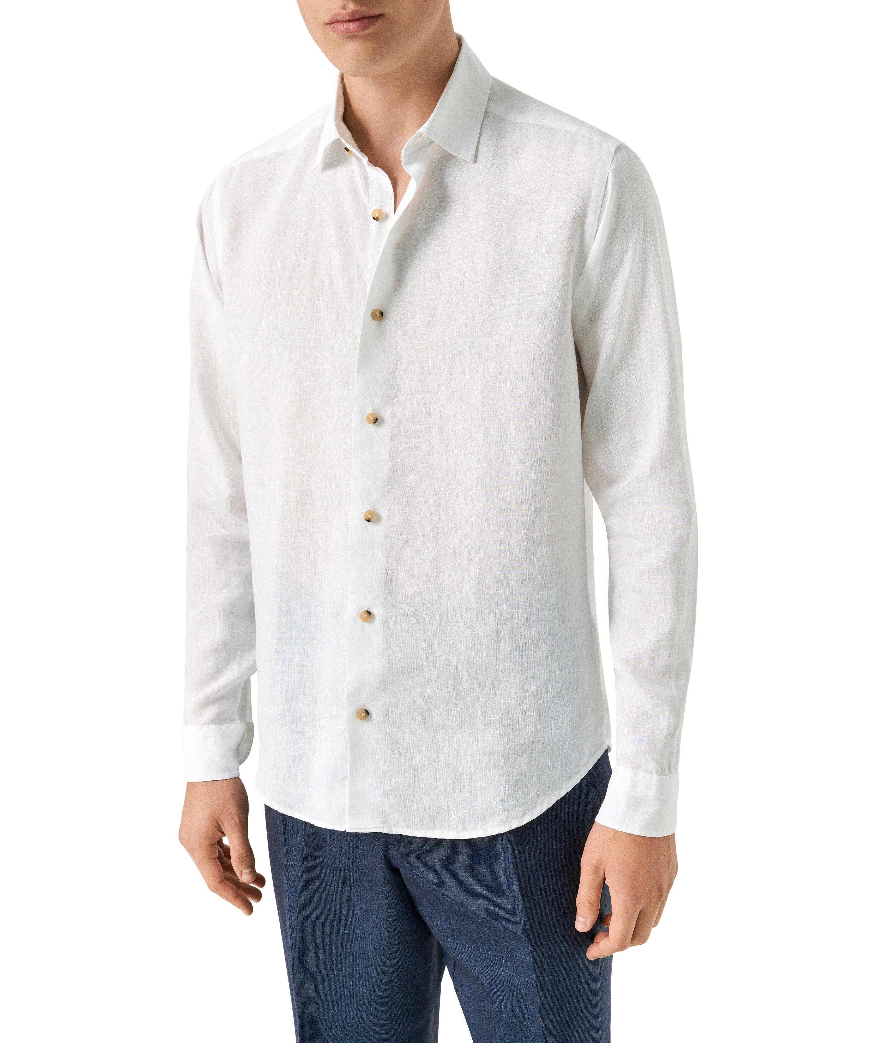 Contemporary-Fit Garment-Dyed Linen Shirt image 1