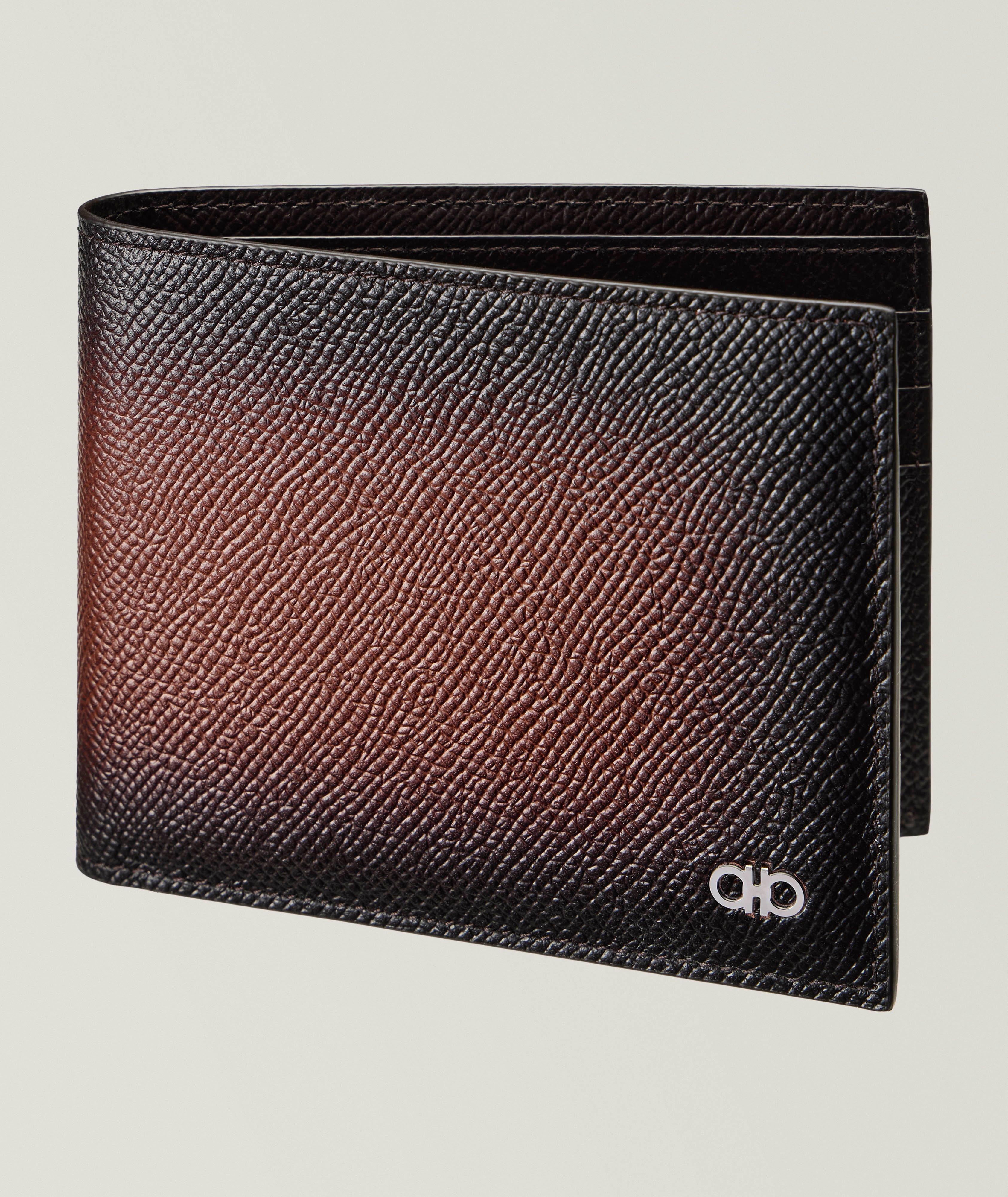Ferragamo Gancio Burnished Leather Bifold Wallet