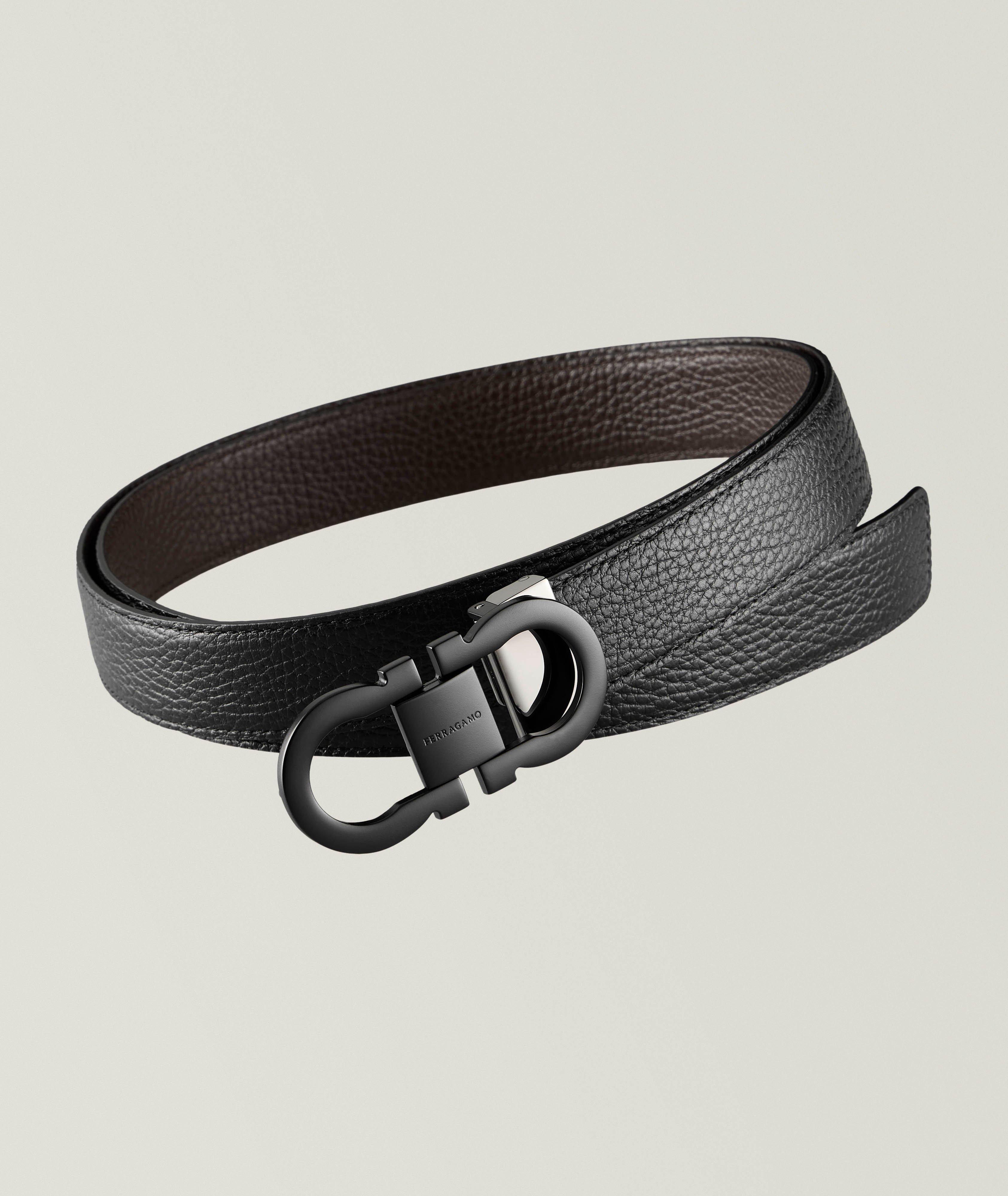Reversible Double Gancio Leather Belt image 0