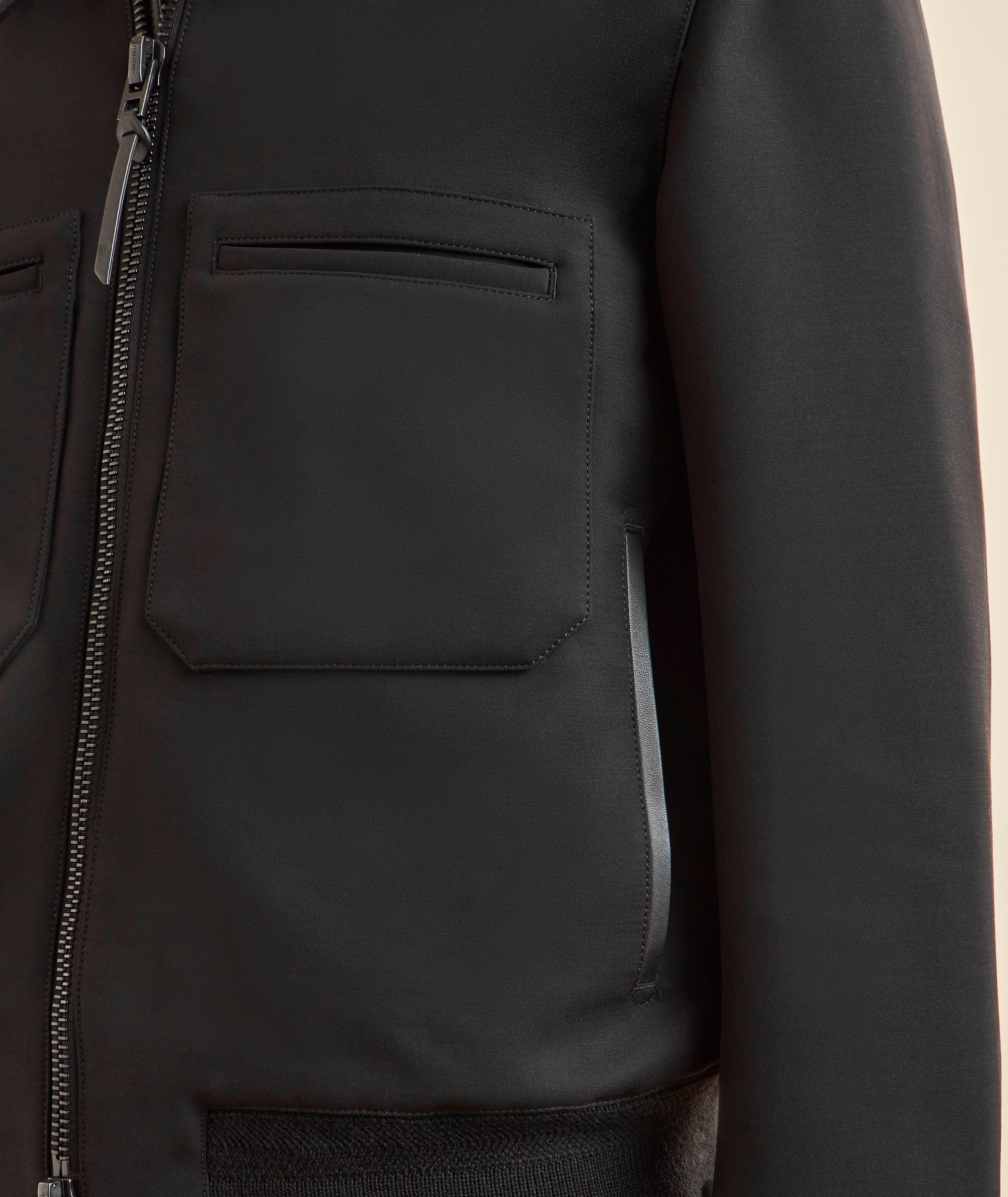 Lacquered Wool Tricotine Battle Jacket image 3