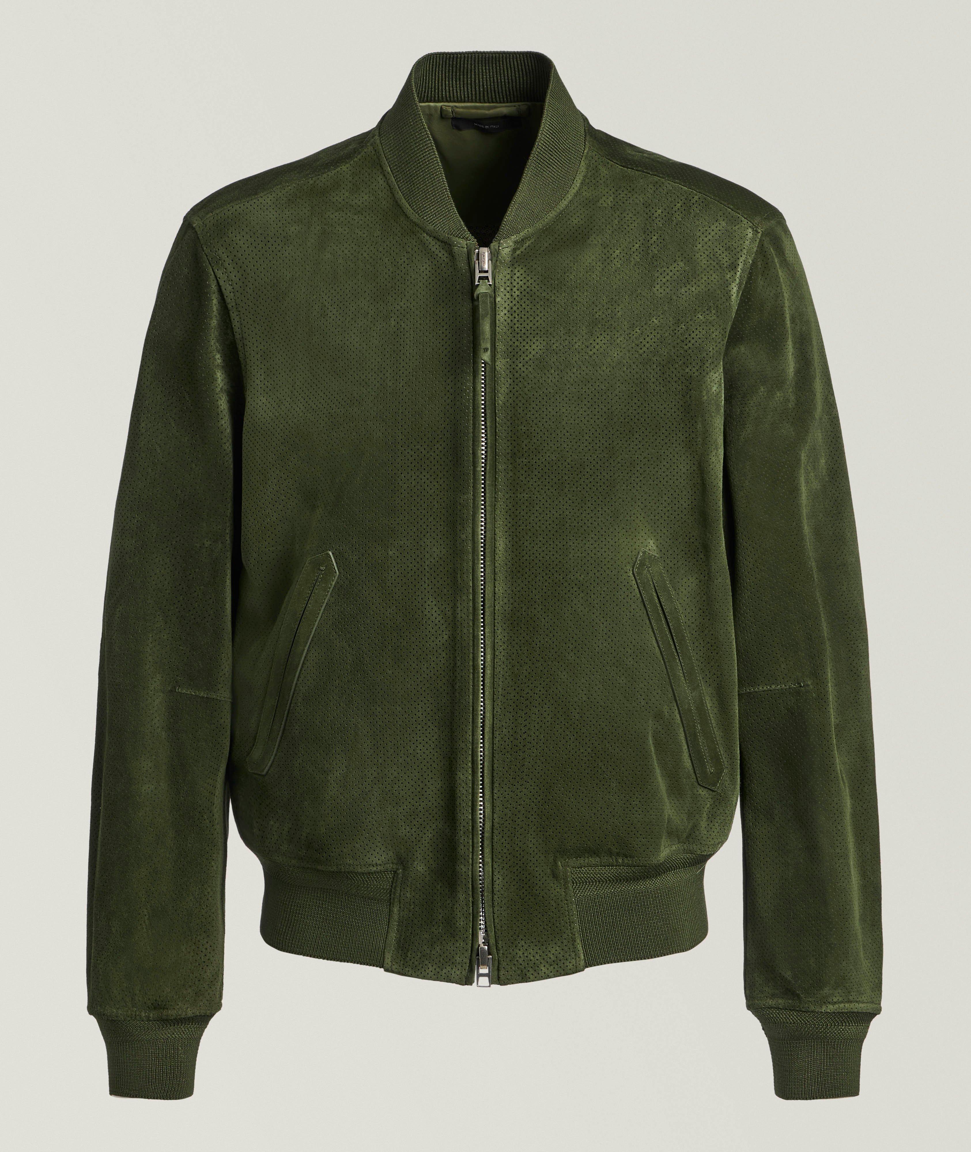 TOM FORD Perforated Cashmere Suede Bomber 