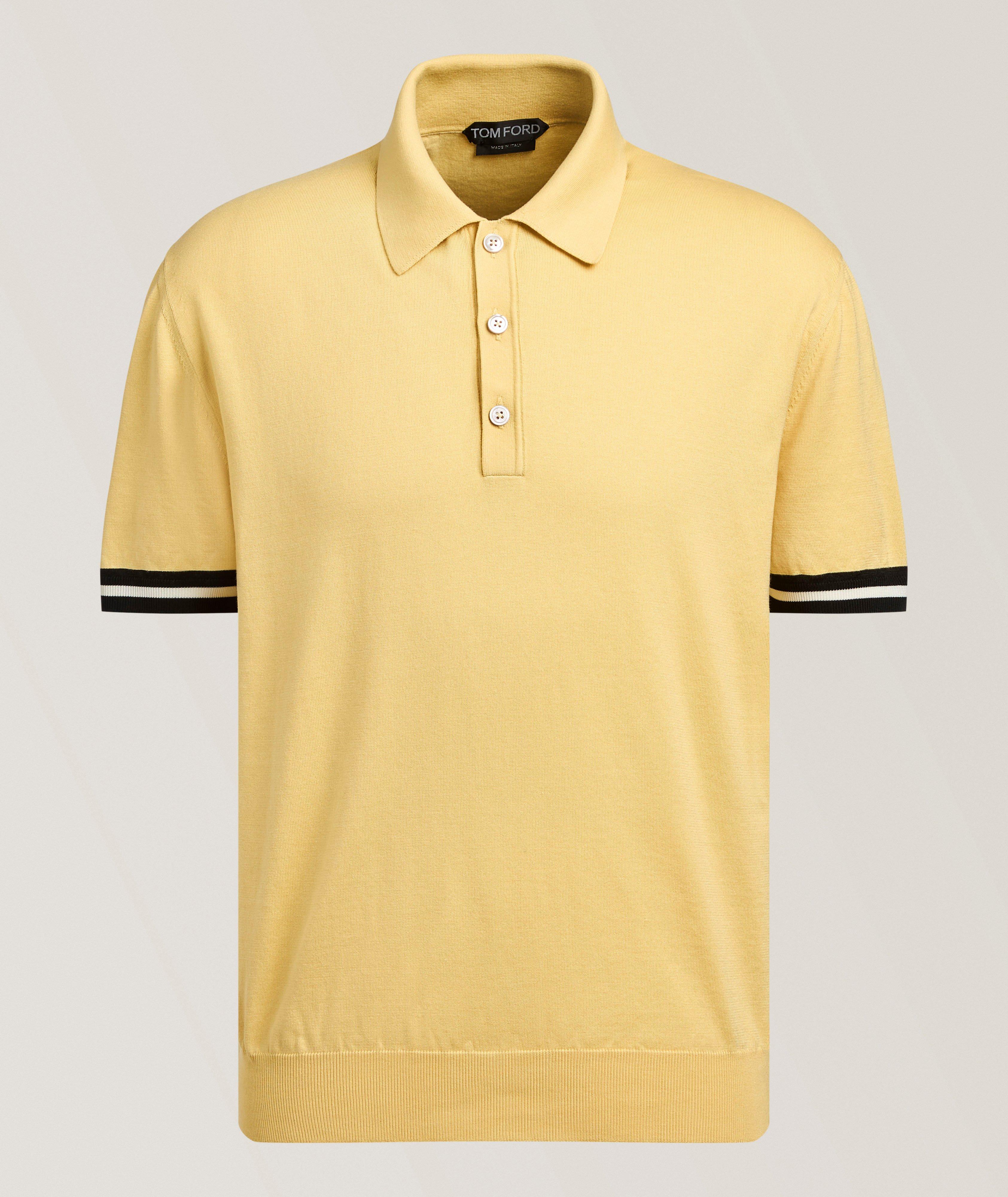 Polo coton-soie passepoil contrasté image 0