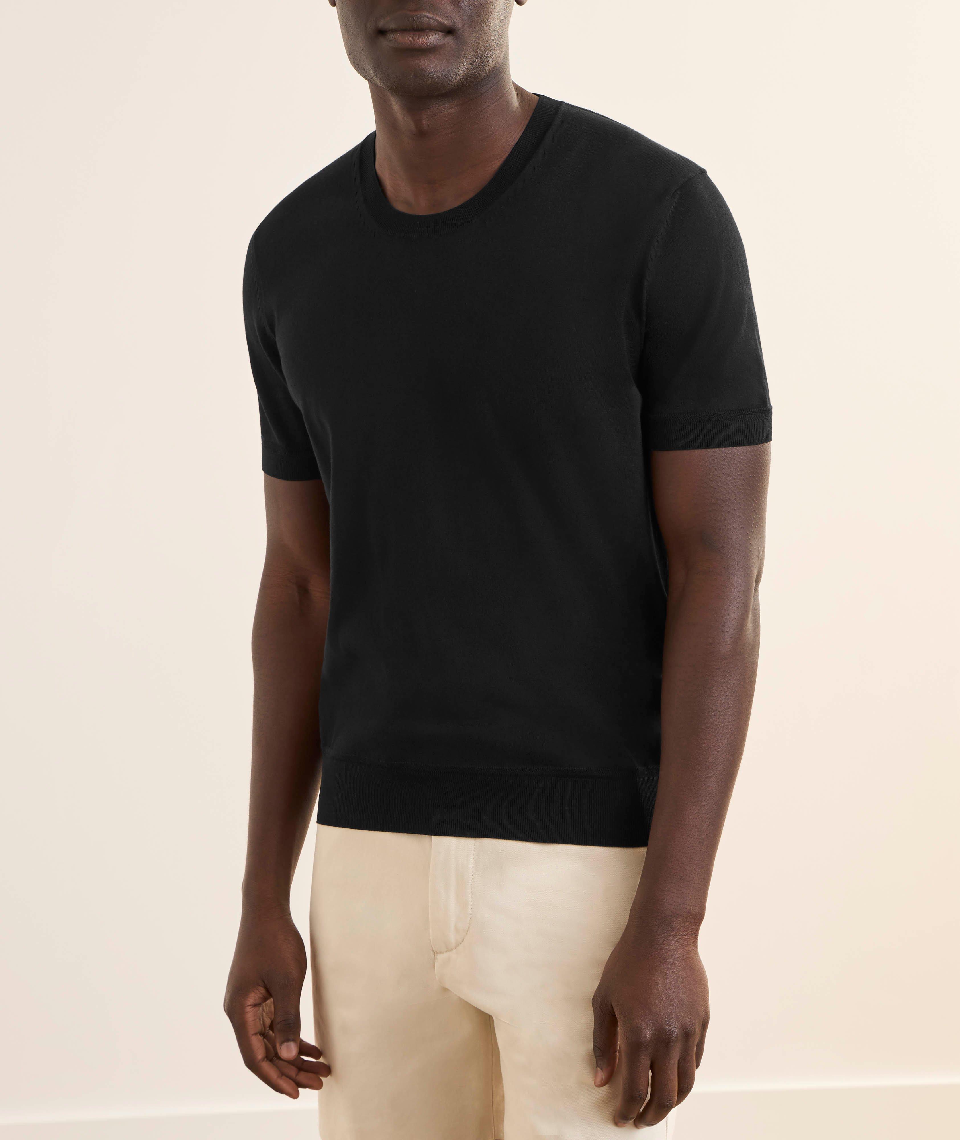 T-shirt coton tricot encolure ronde image 1