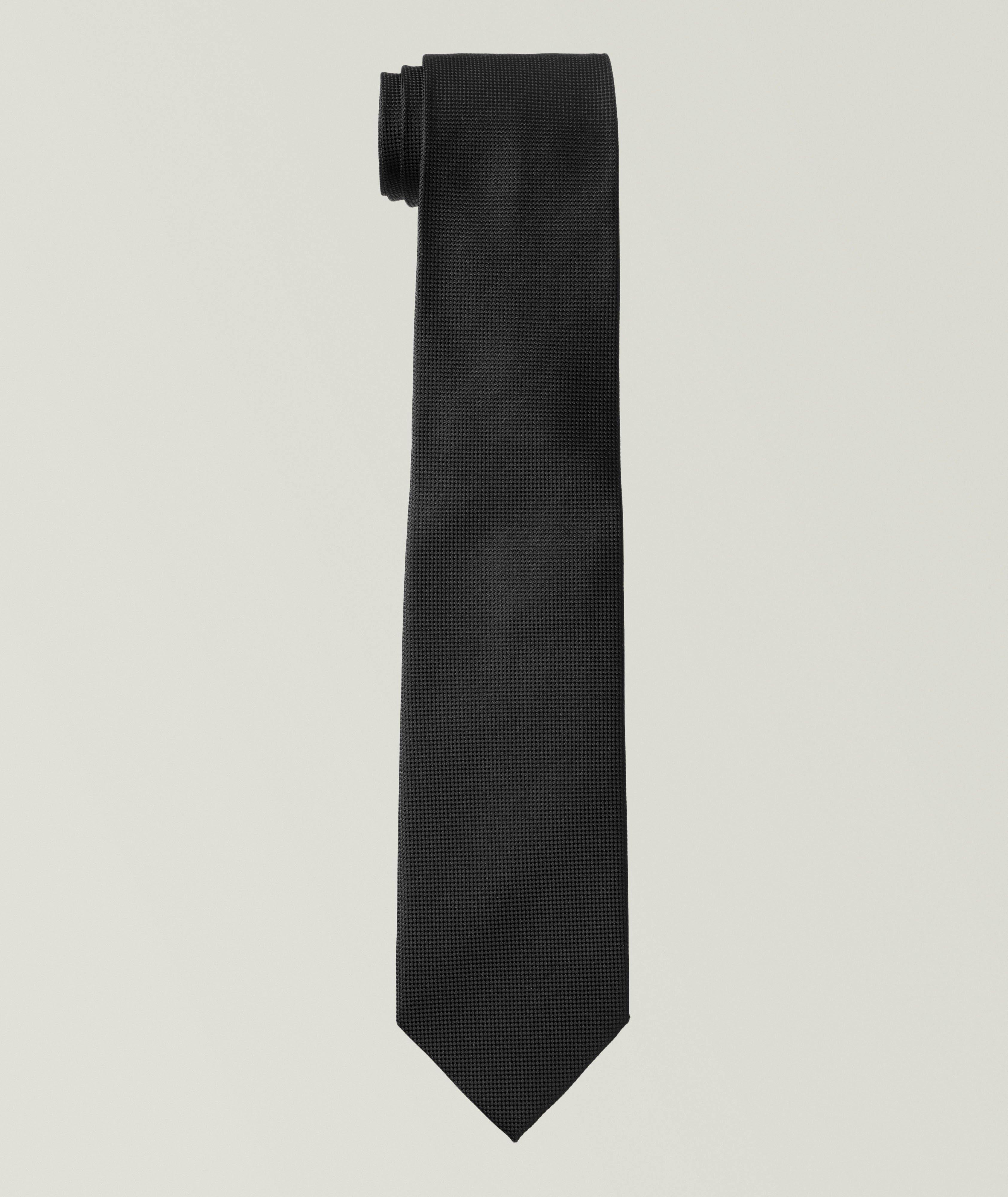 Solid Silk Jacquard Tie image 0
