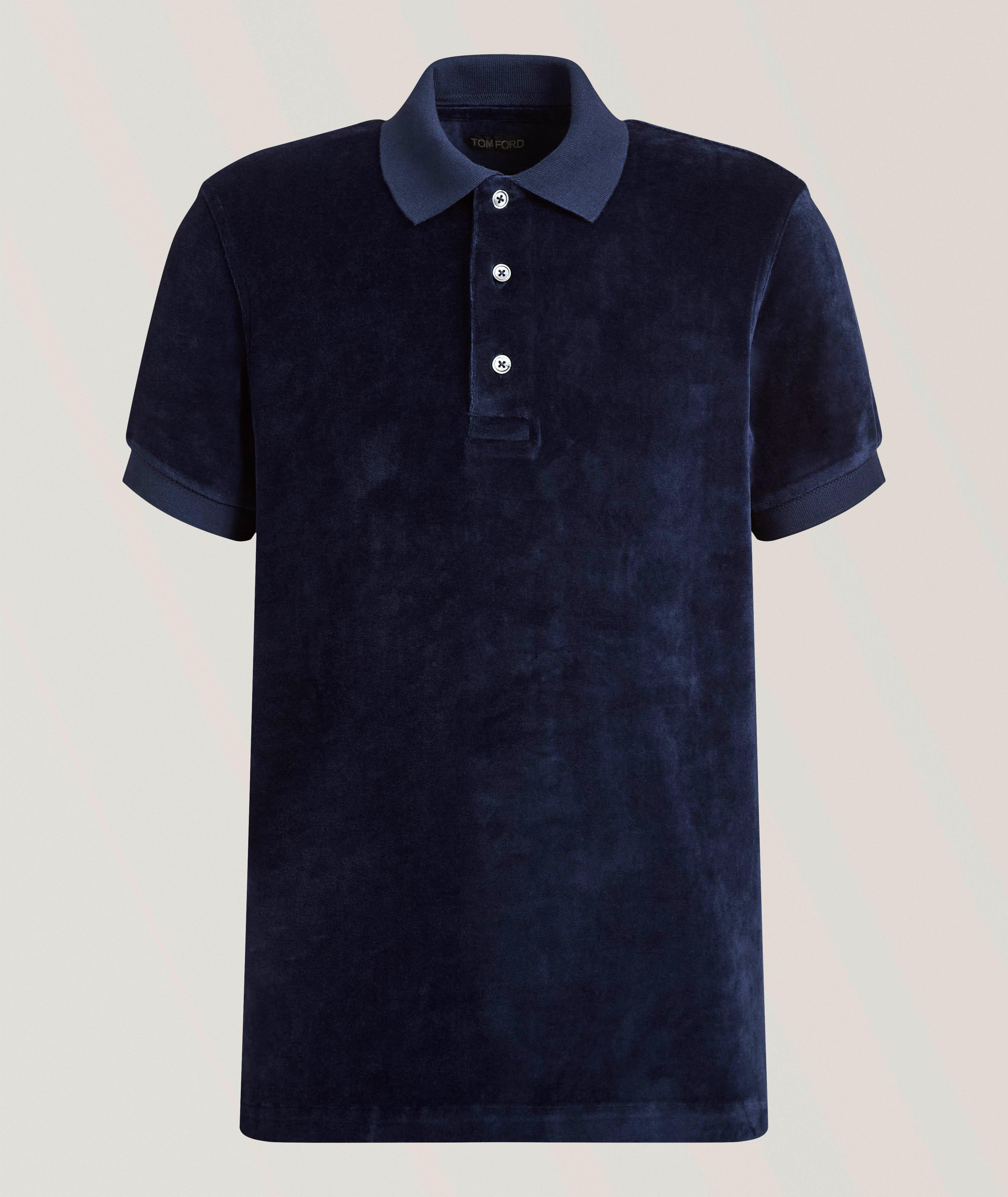 TF NVY MODAL VELOUR SS POLO image 0