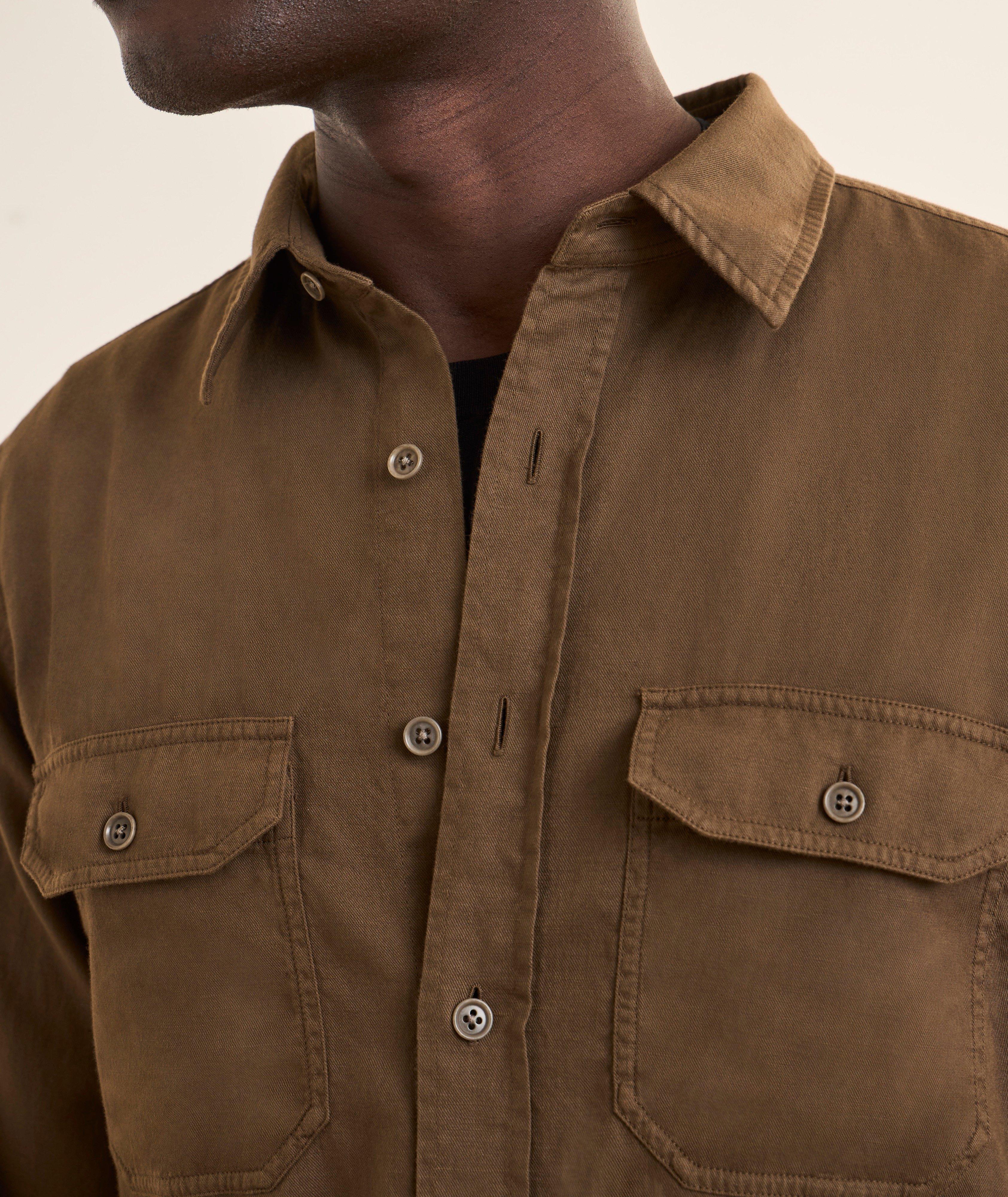 Chemise coton-lin drill militaire image 3