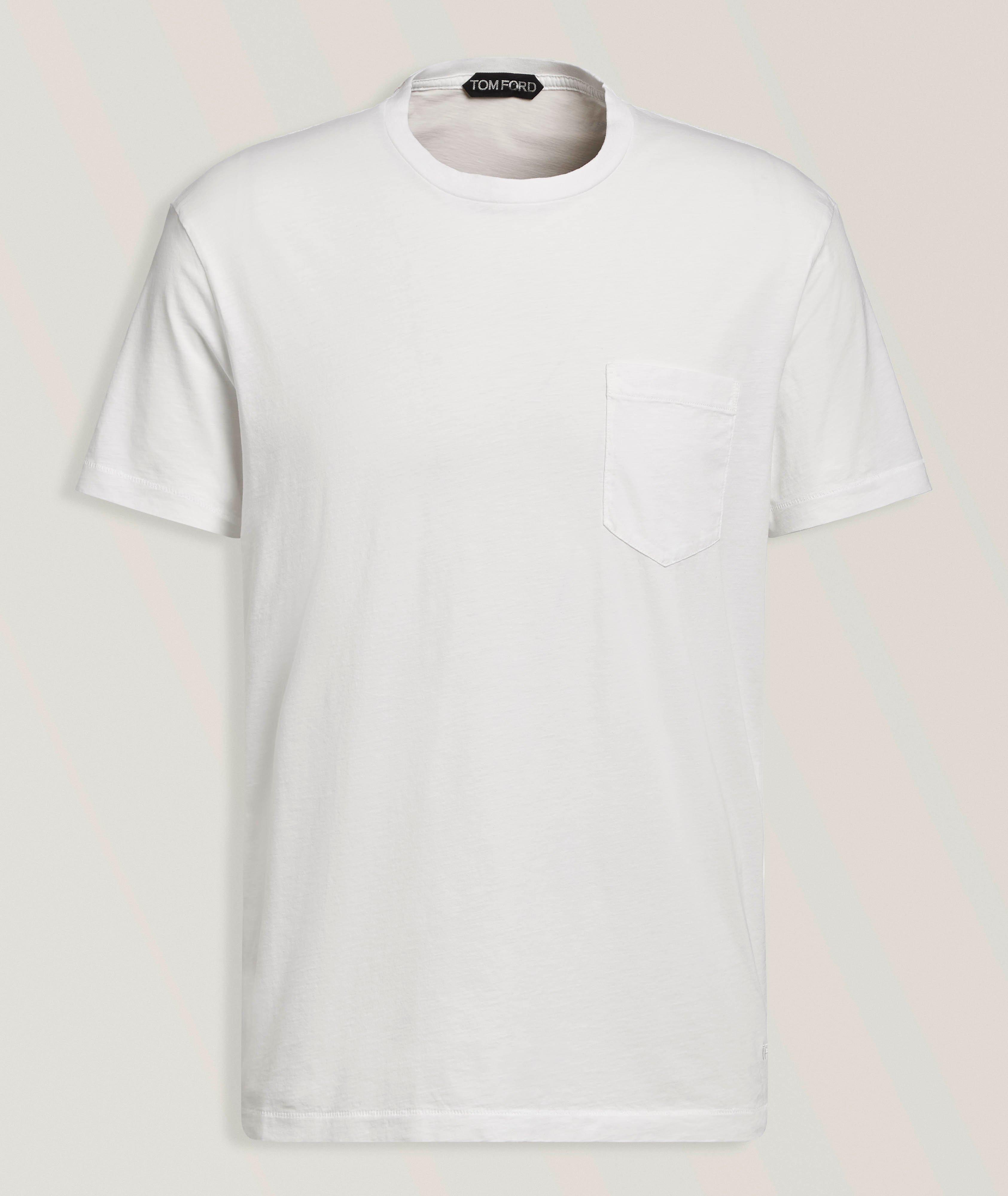 T-shirt coton-soie flammé encolure ronde image 0