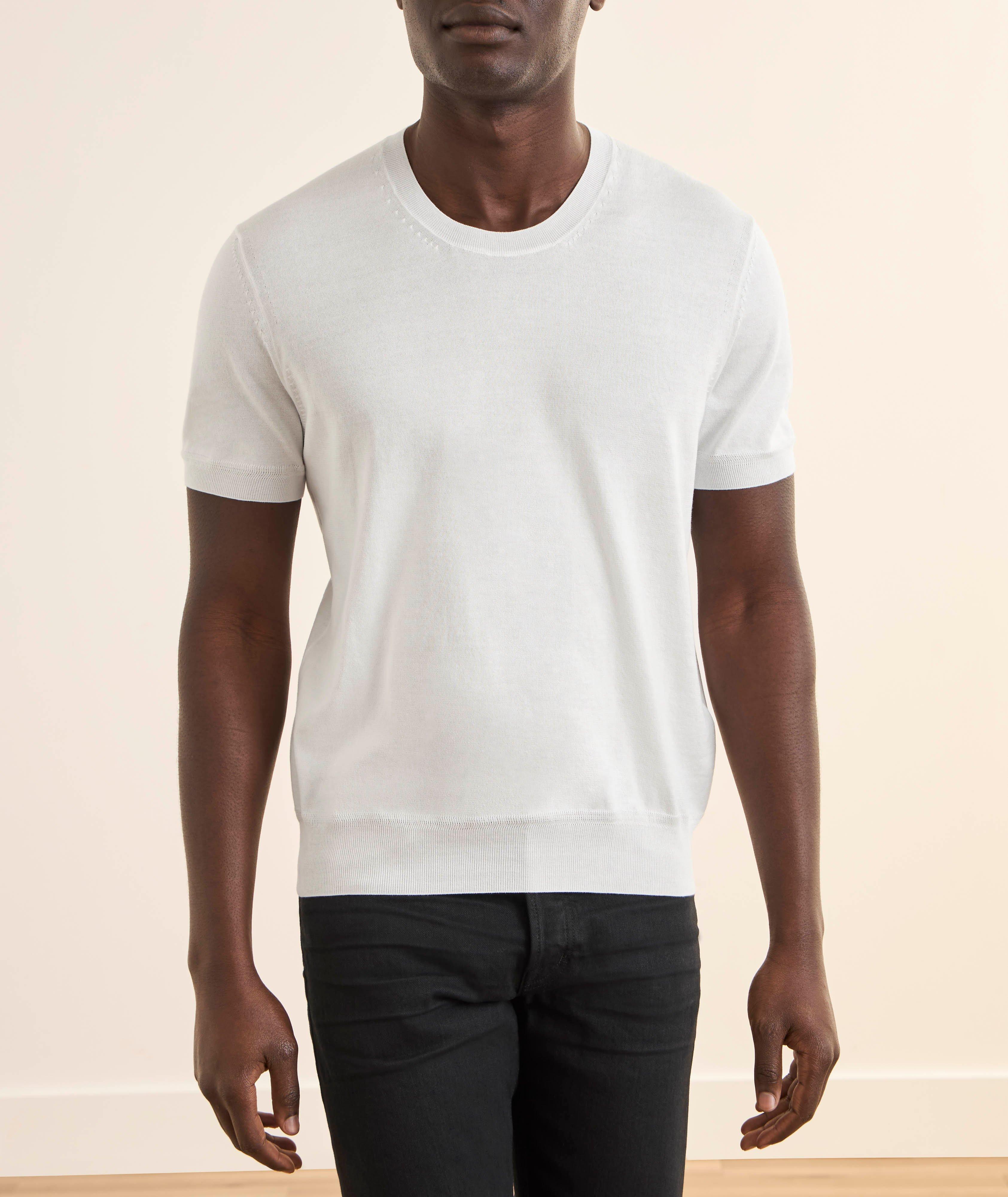 T-shirt coton tricot encolure ronde image 1