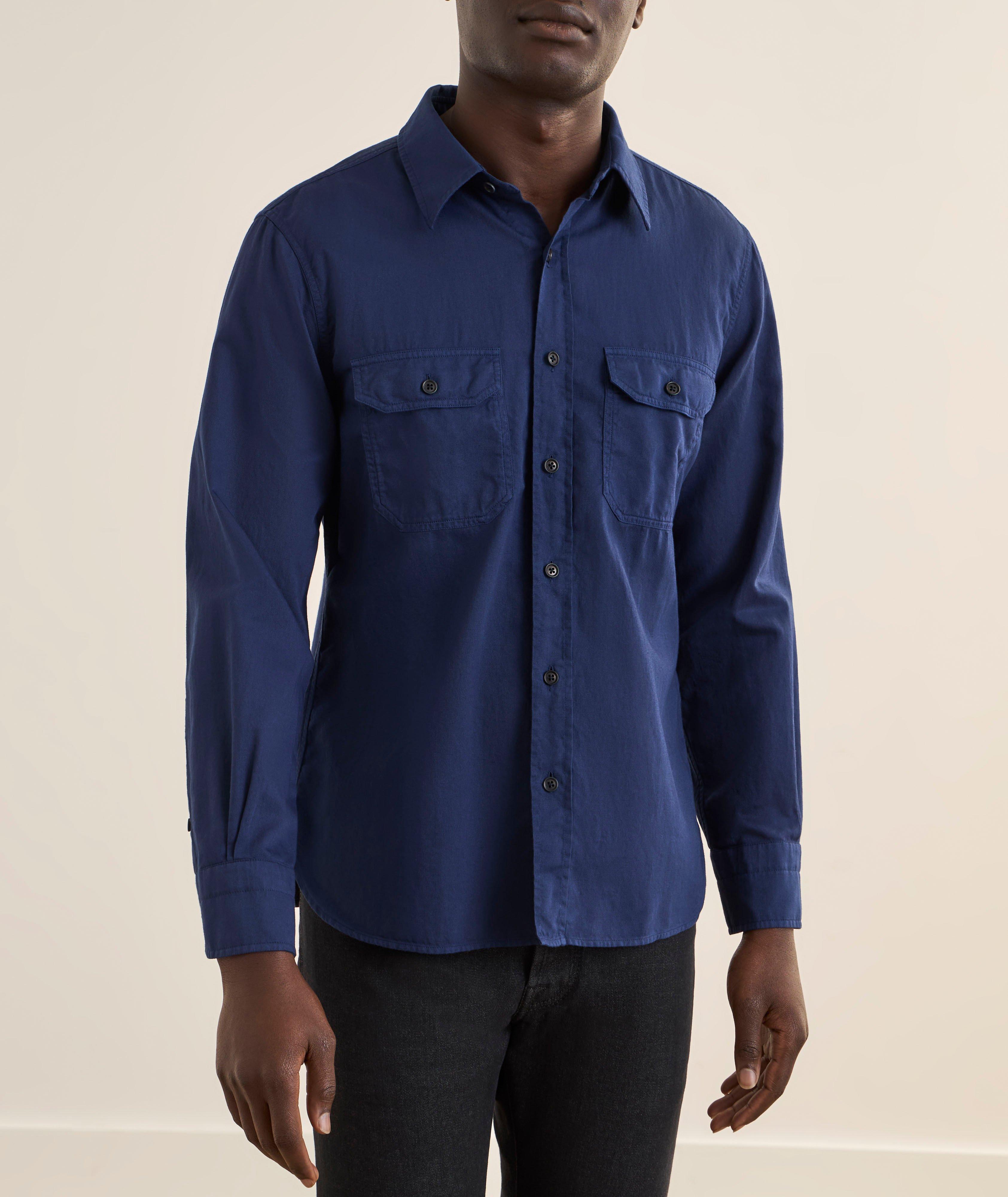 Cotton-Linen Drill Military Shirt  image 1