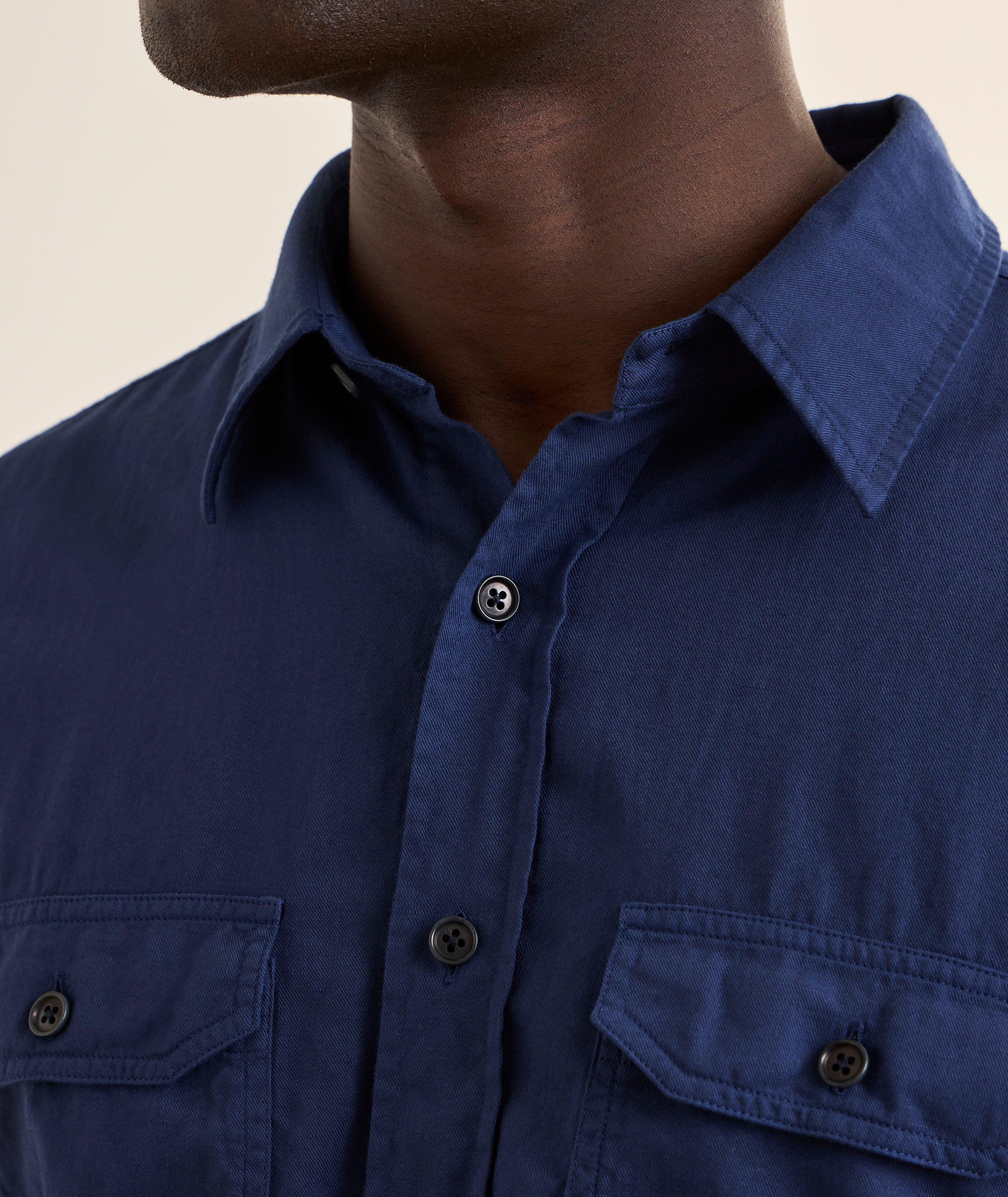 Cotton-Linen Drill Military Shirt  image 3