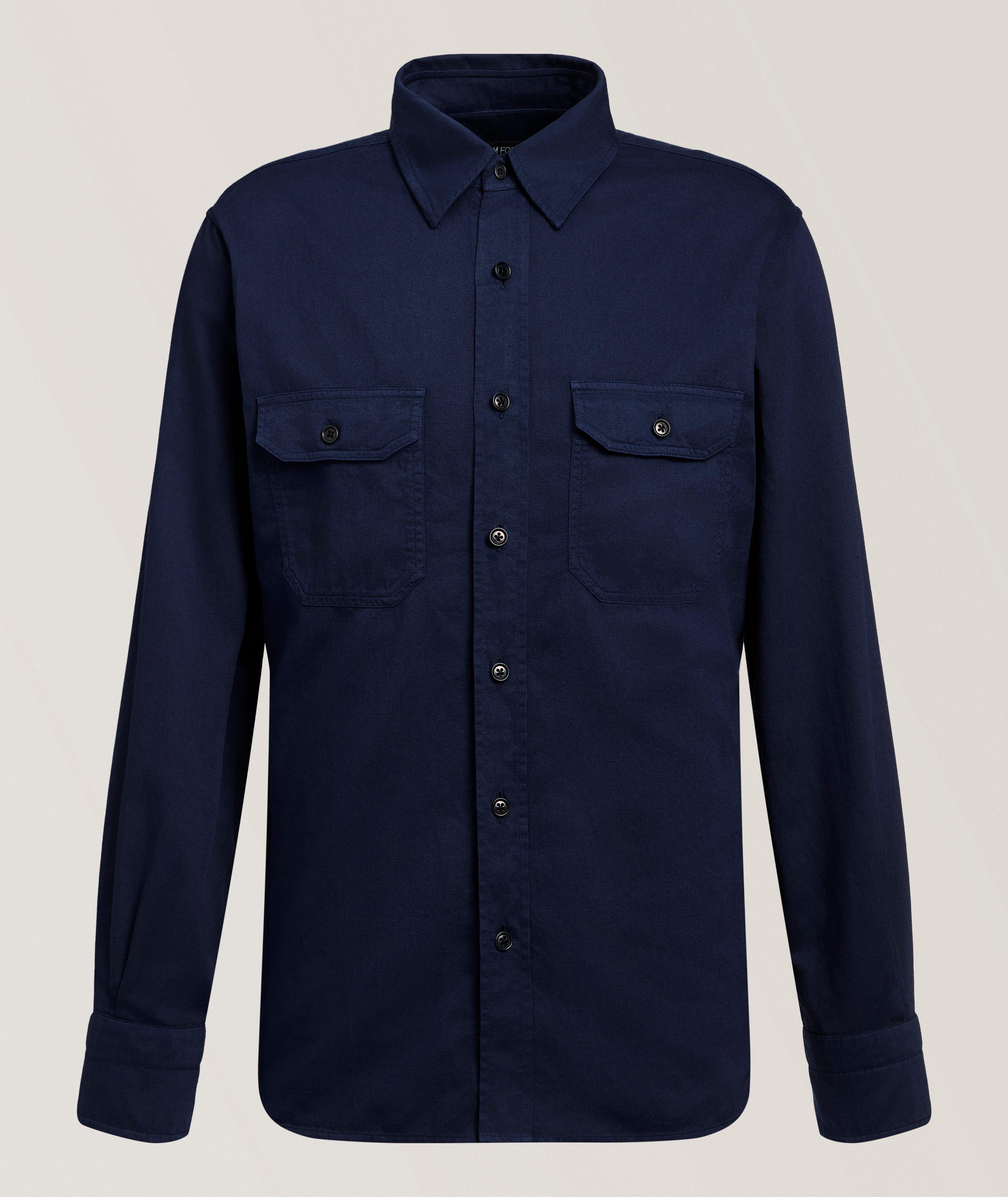 Cotton-Linen Drill Military Shirt  image 0