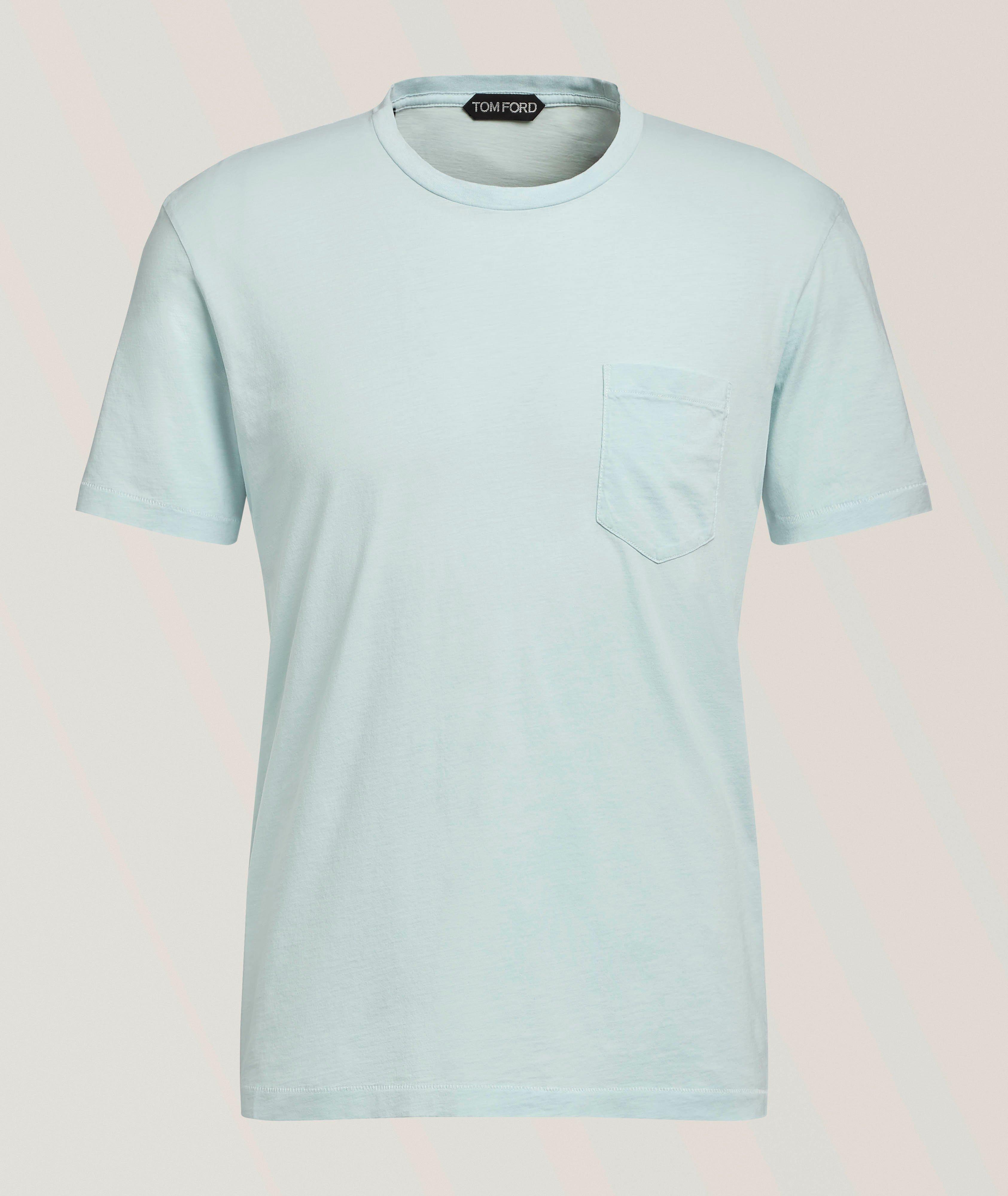 T-shirt coton-soie flammé encolure ronde image 0