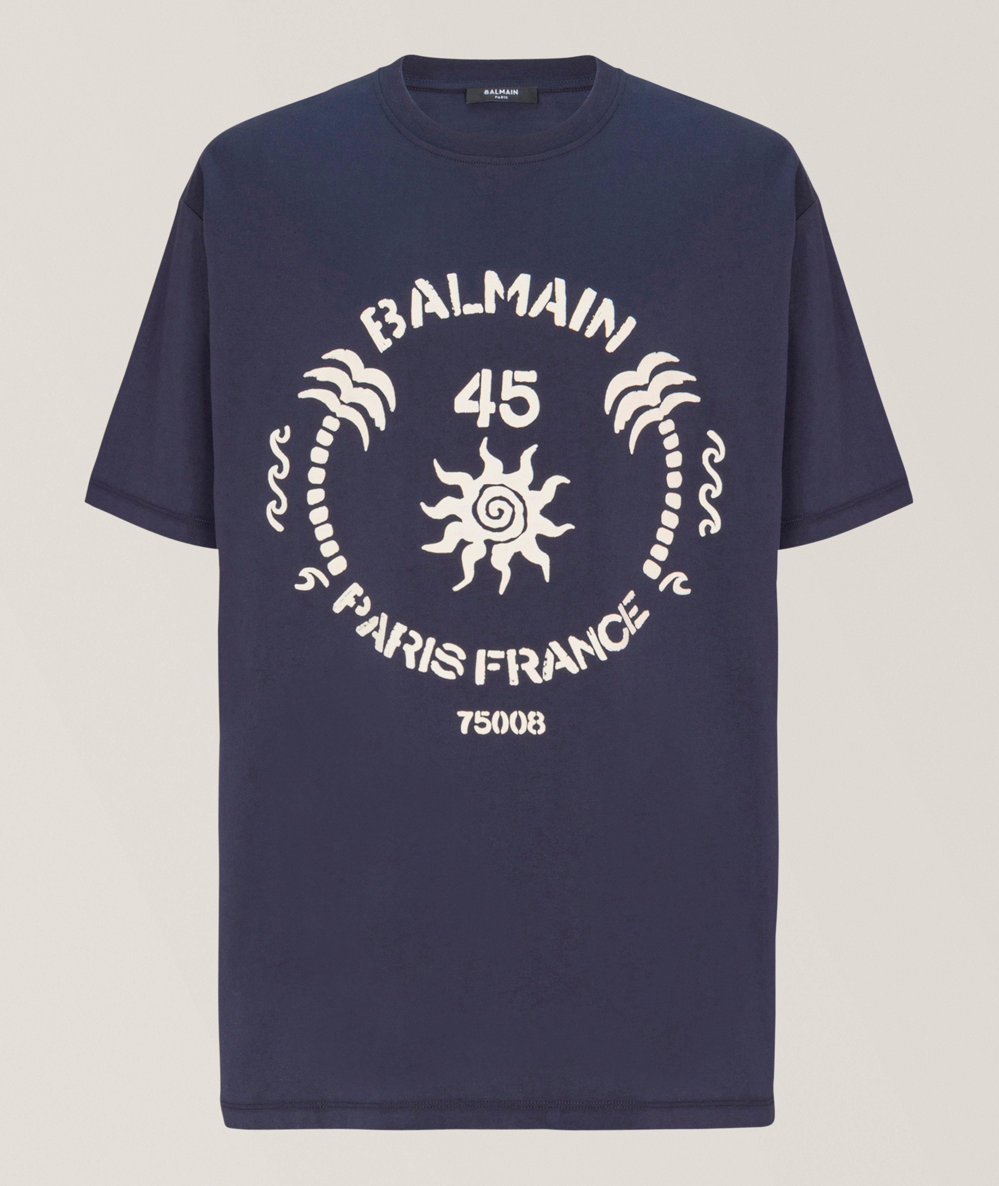 Balmain T-shirt coton graphique soleil