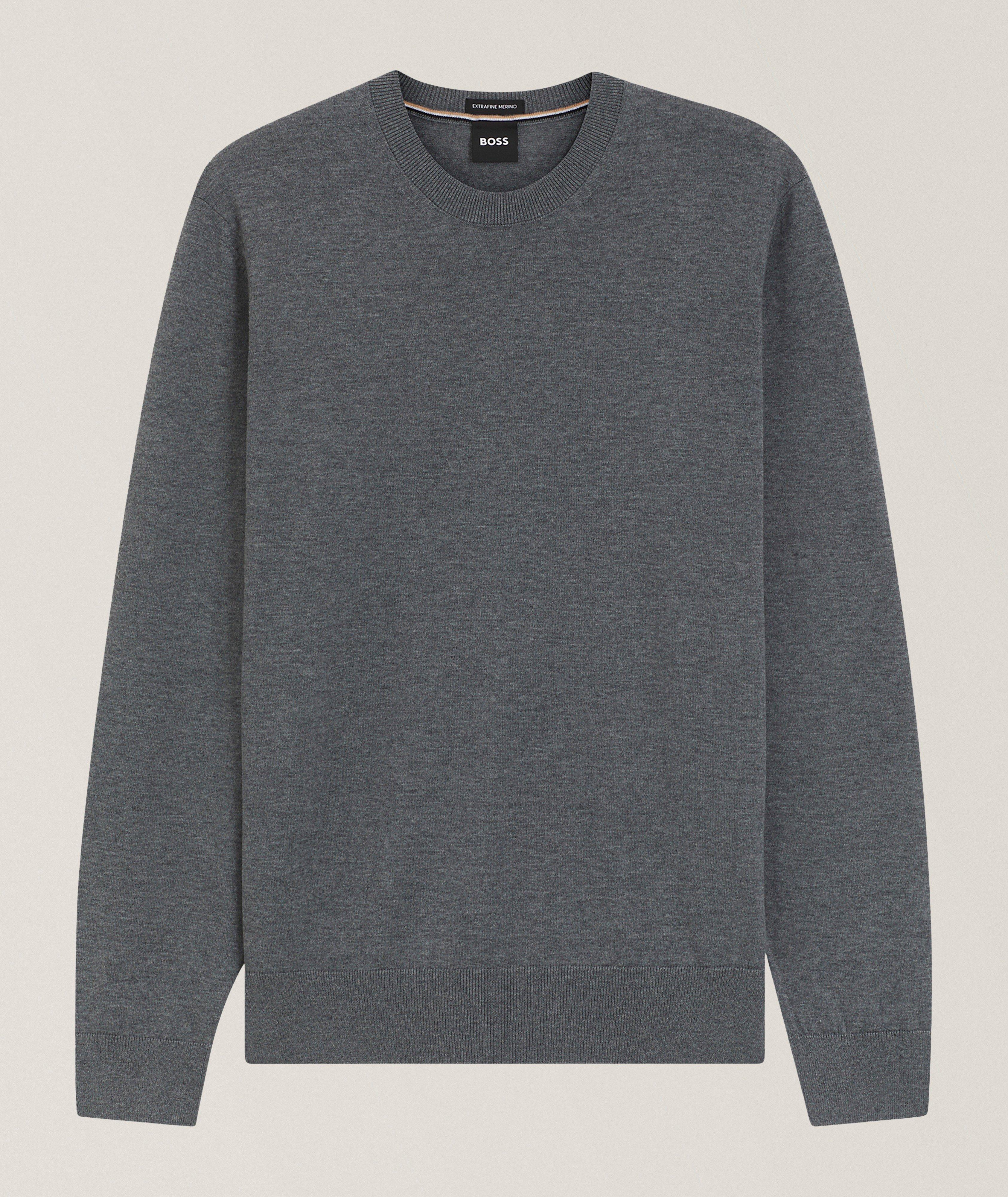 BOSS Leno Virgin Wool Crewneck Sweater
