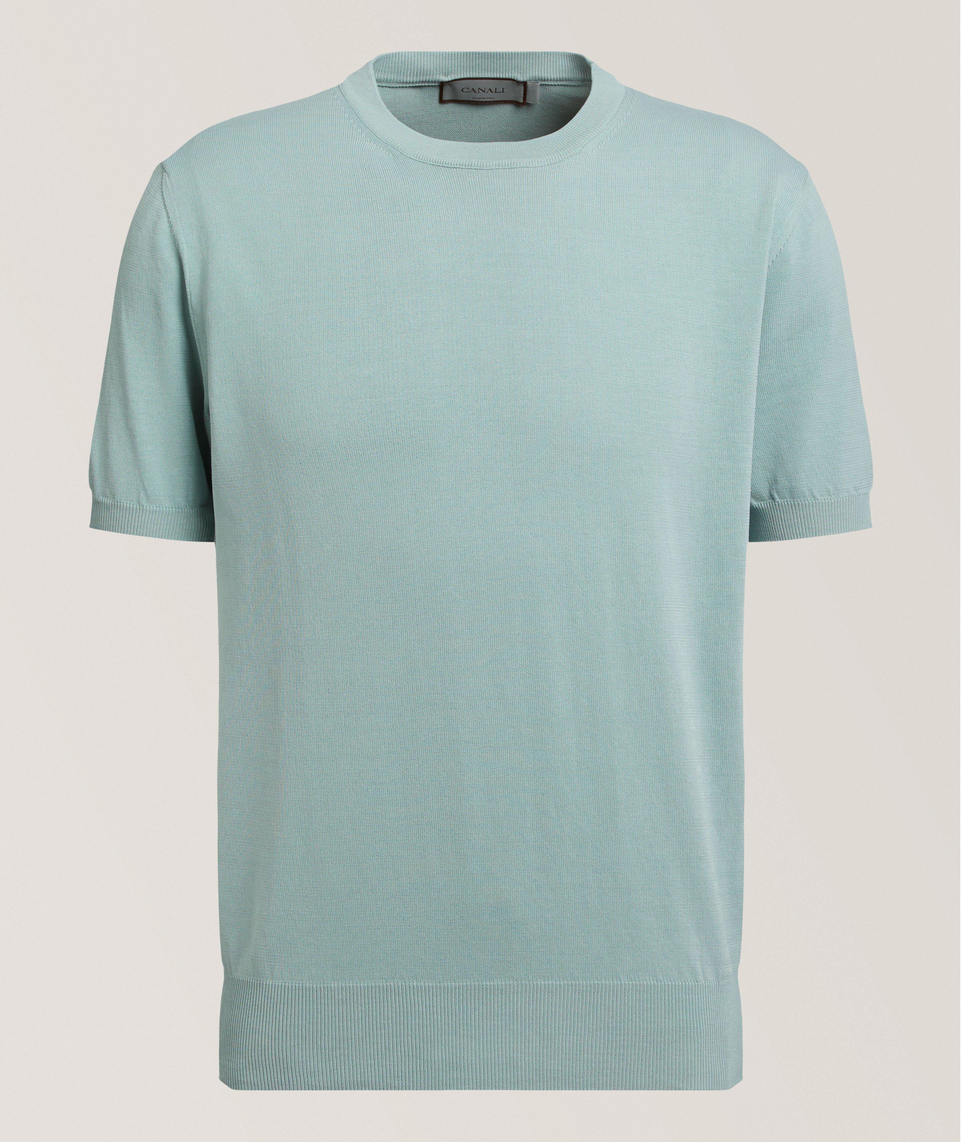 Canali Cotton Knitted Crewneck T-Shirt 