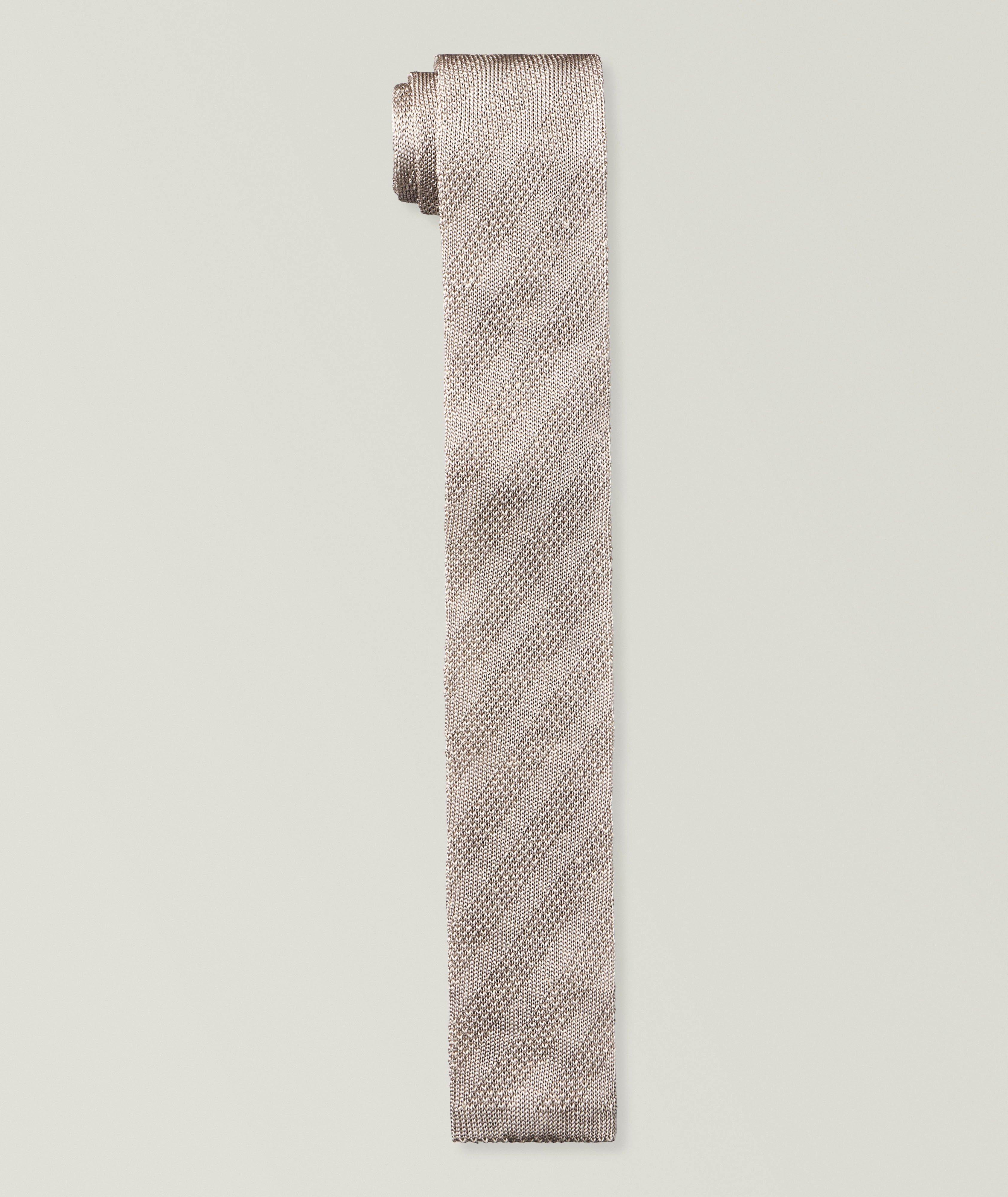 Canali Knit Silk-Linen Tie