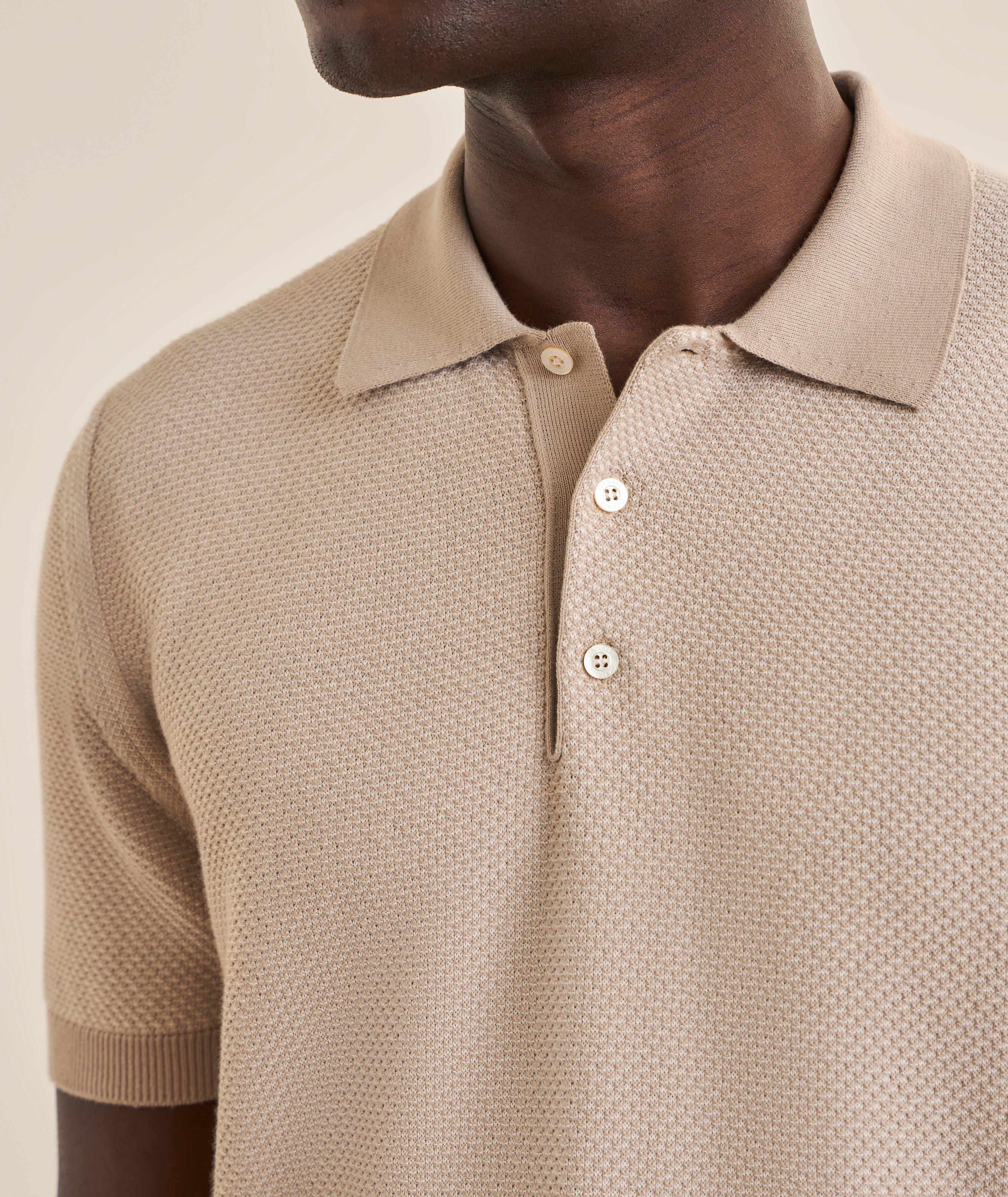 Polo coton micro-jacquard texturé image 3