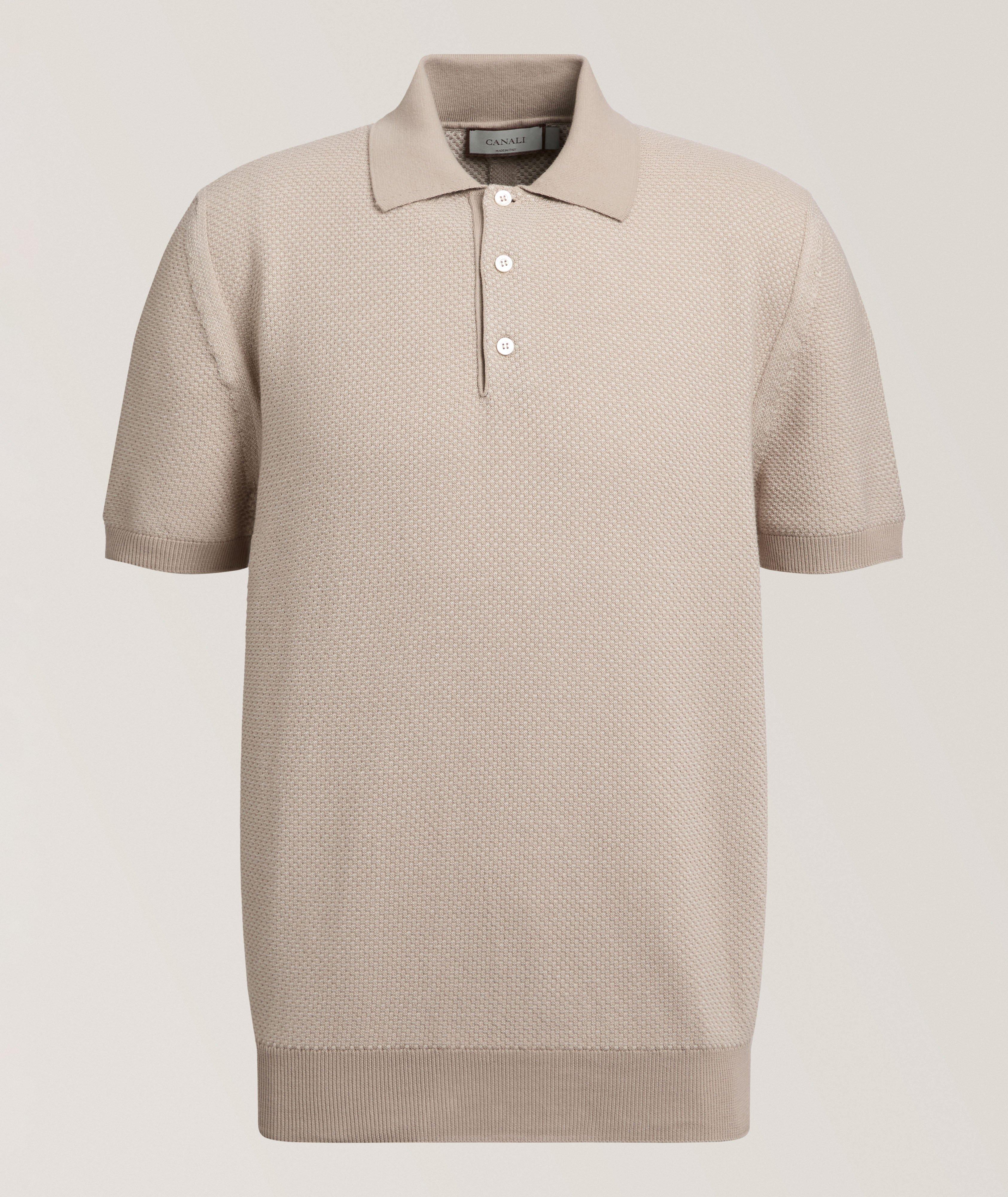 Canali Polo coton micro-jacquard texturé