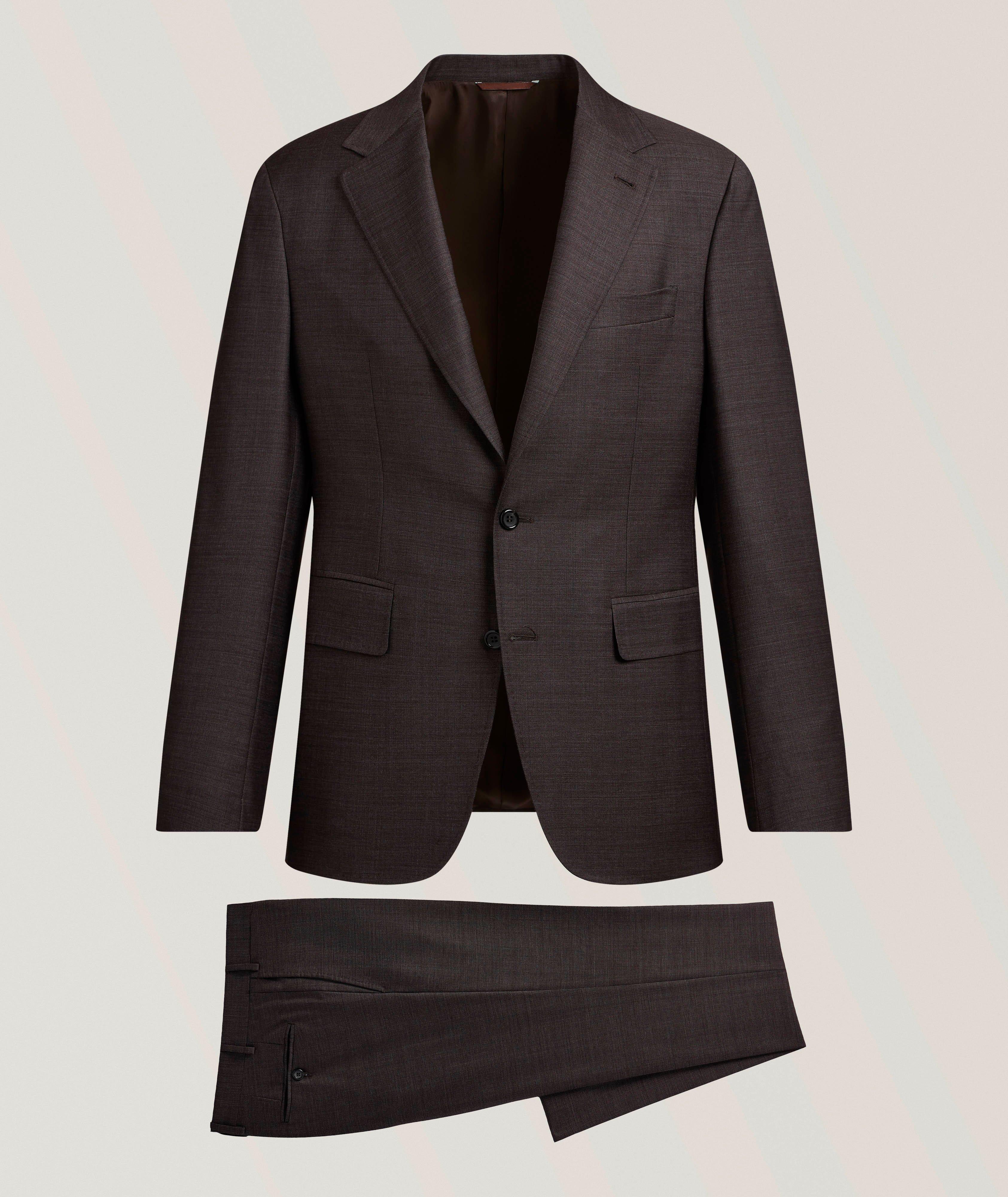 Canali Complet en laine effet denim Kei