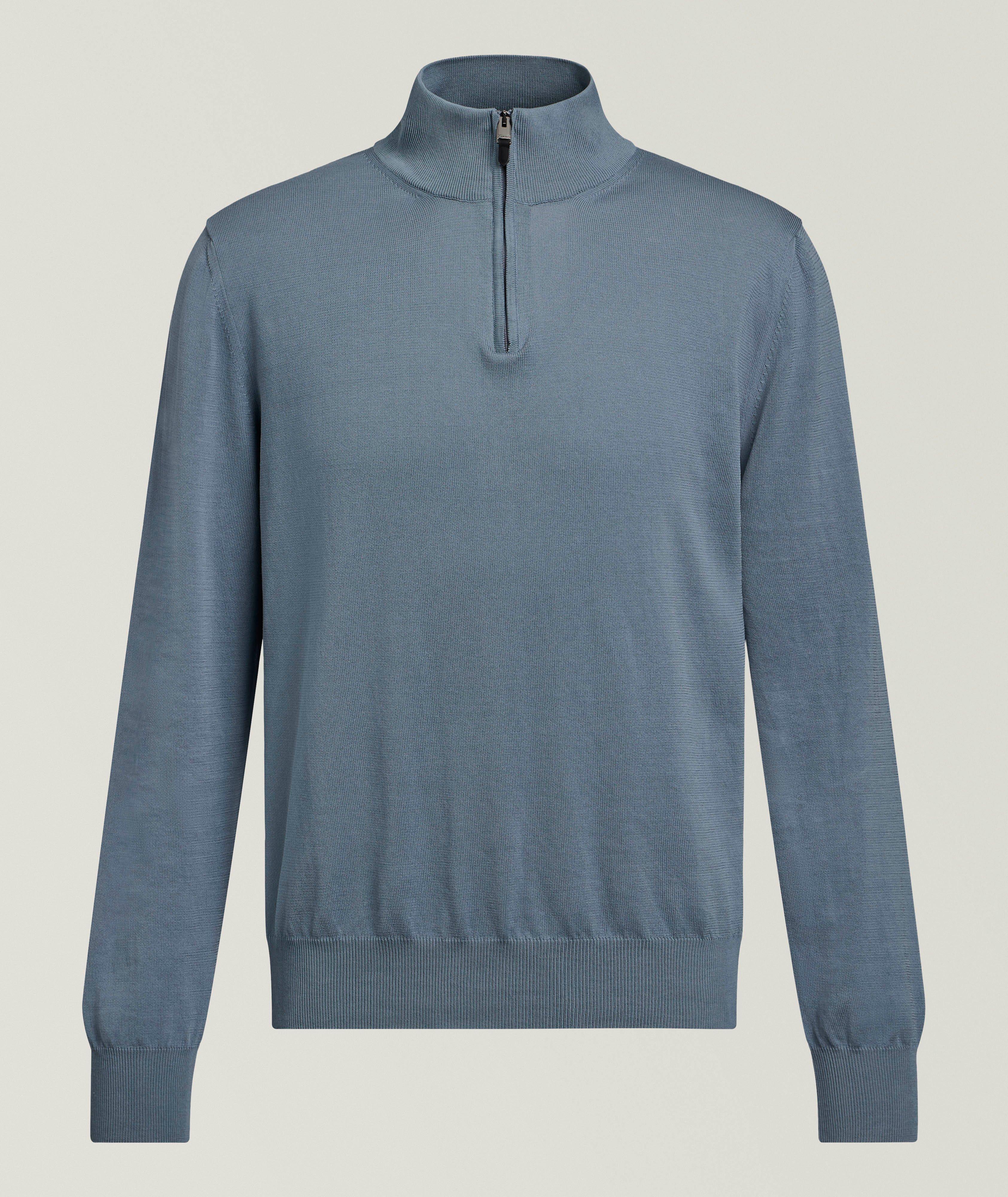 Canali Cotton Quarter-Zip Sweater