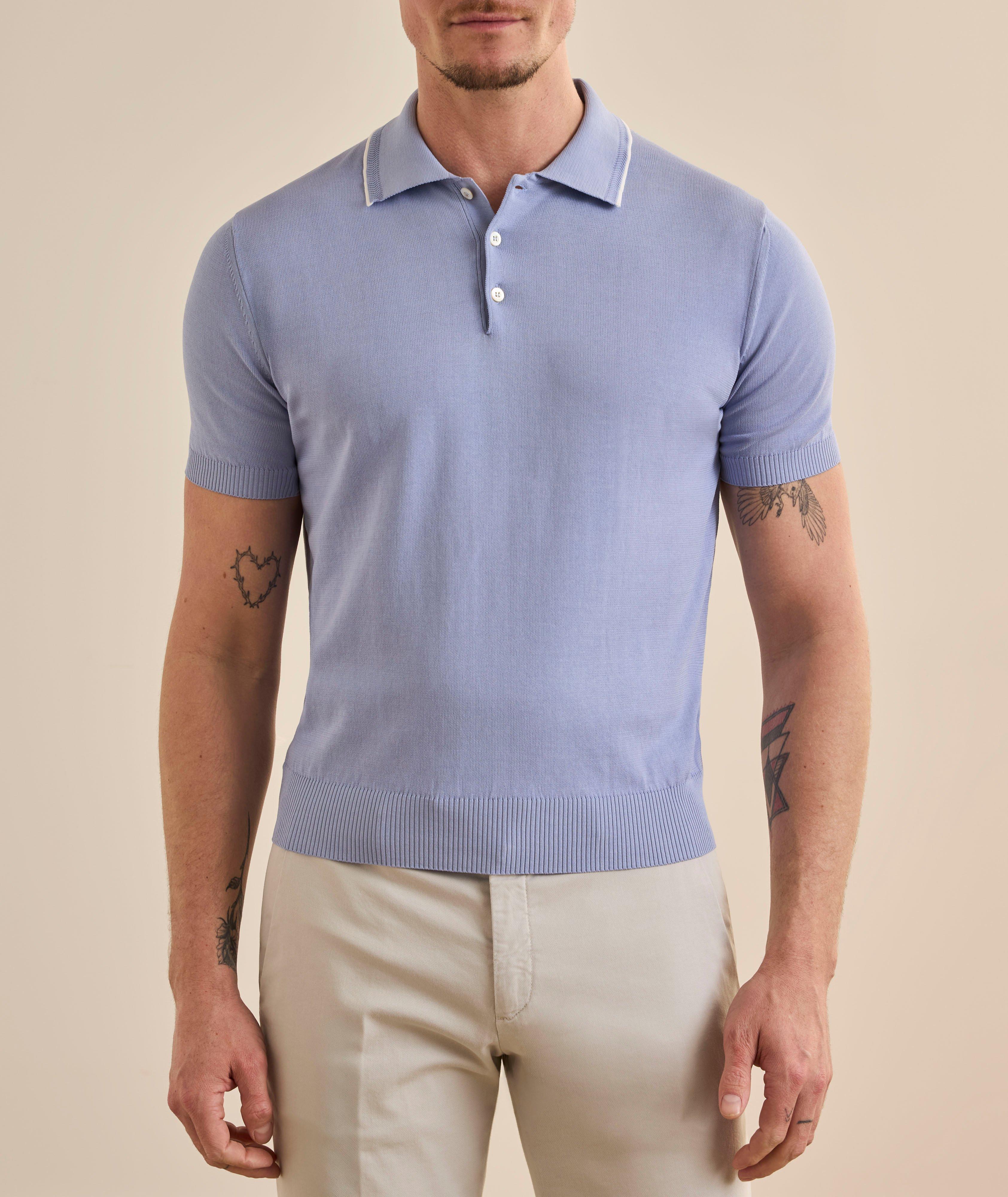 Tipped Cotton Knit Polo image 1