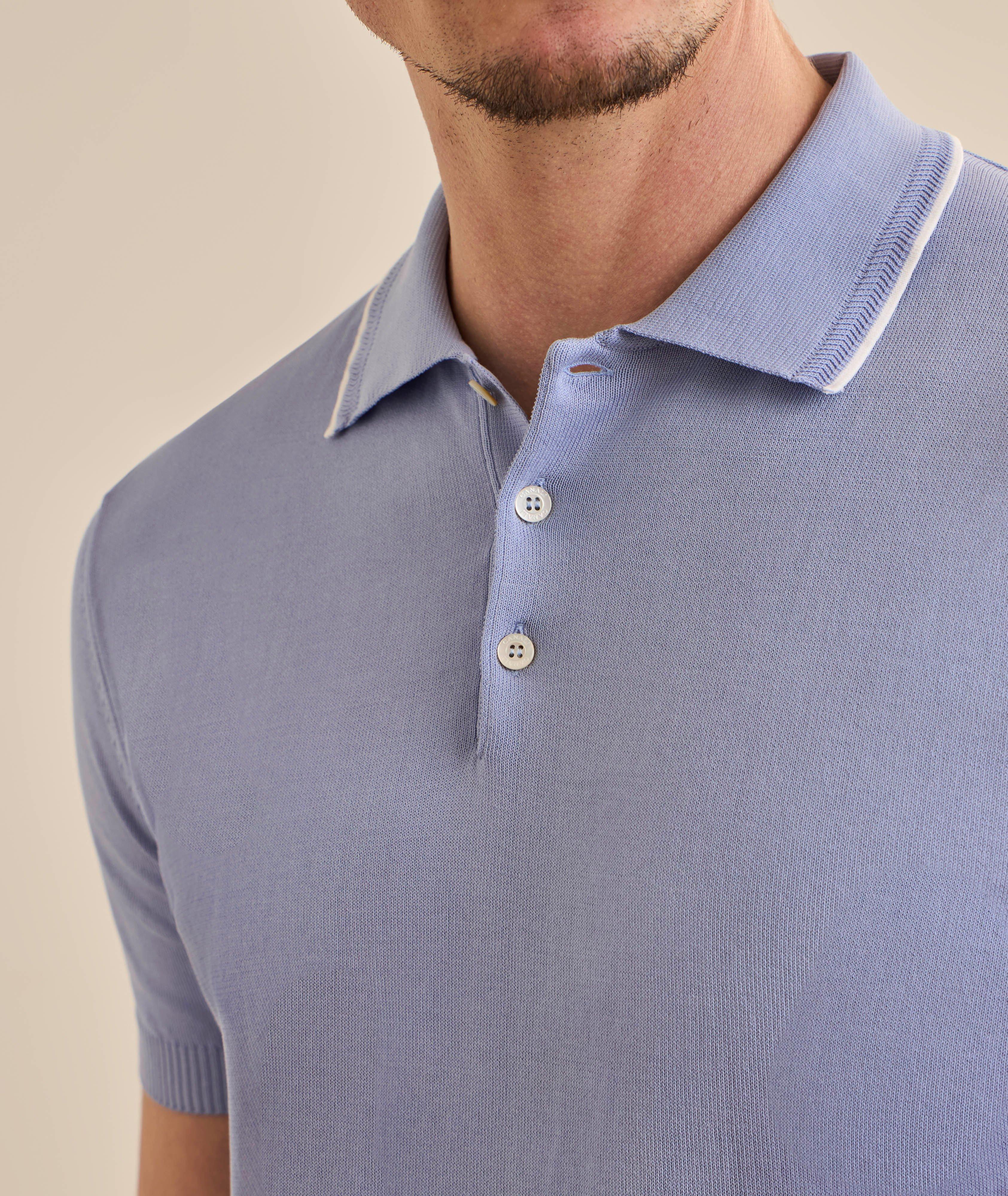 Tipped Cotton Knit Polo image 3