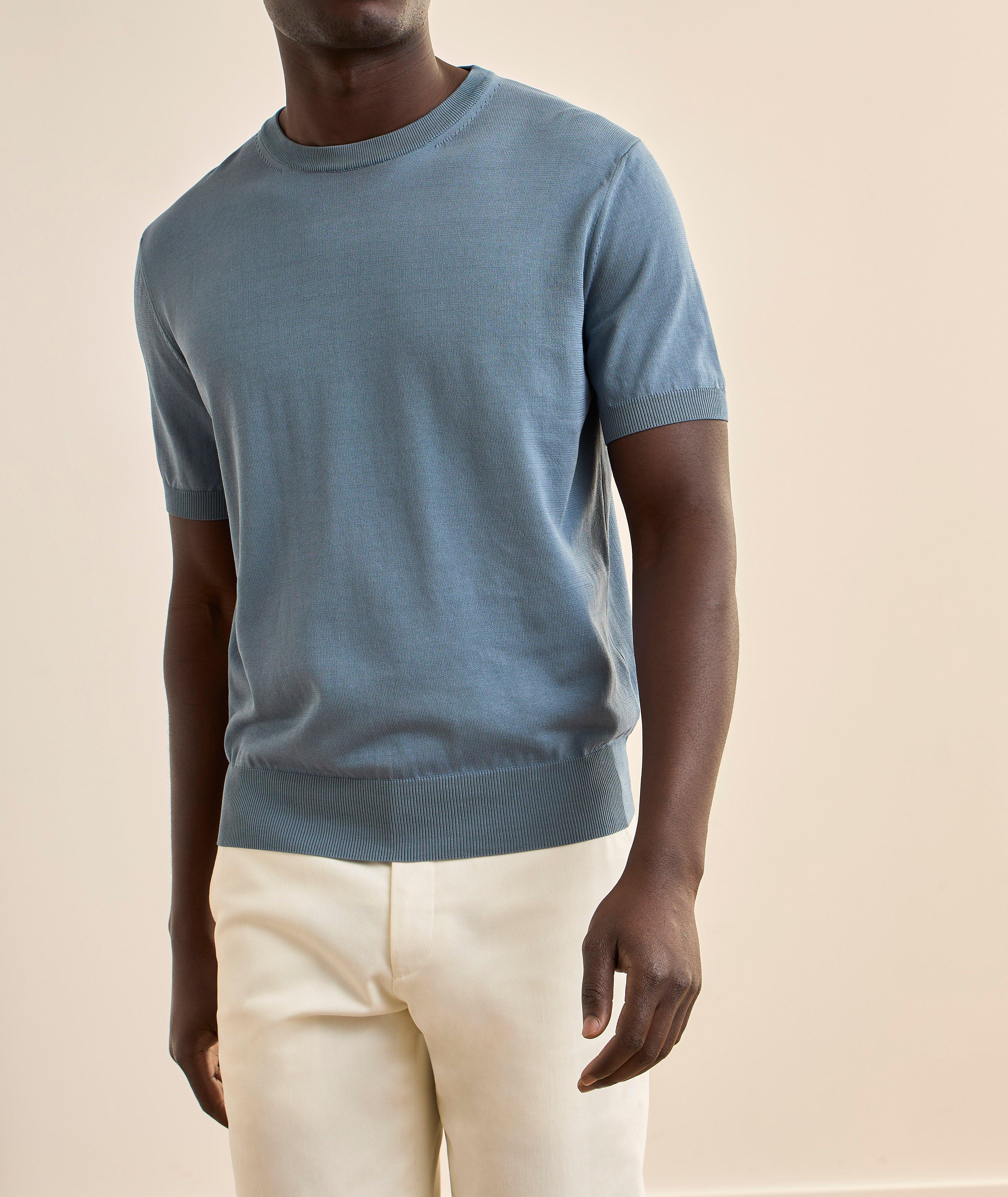 Cotton Knitted Crewneck T-Shirt  image 1