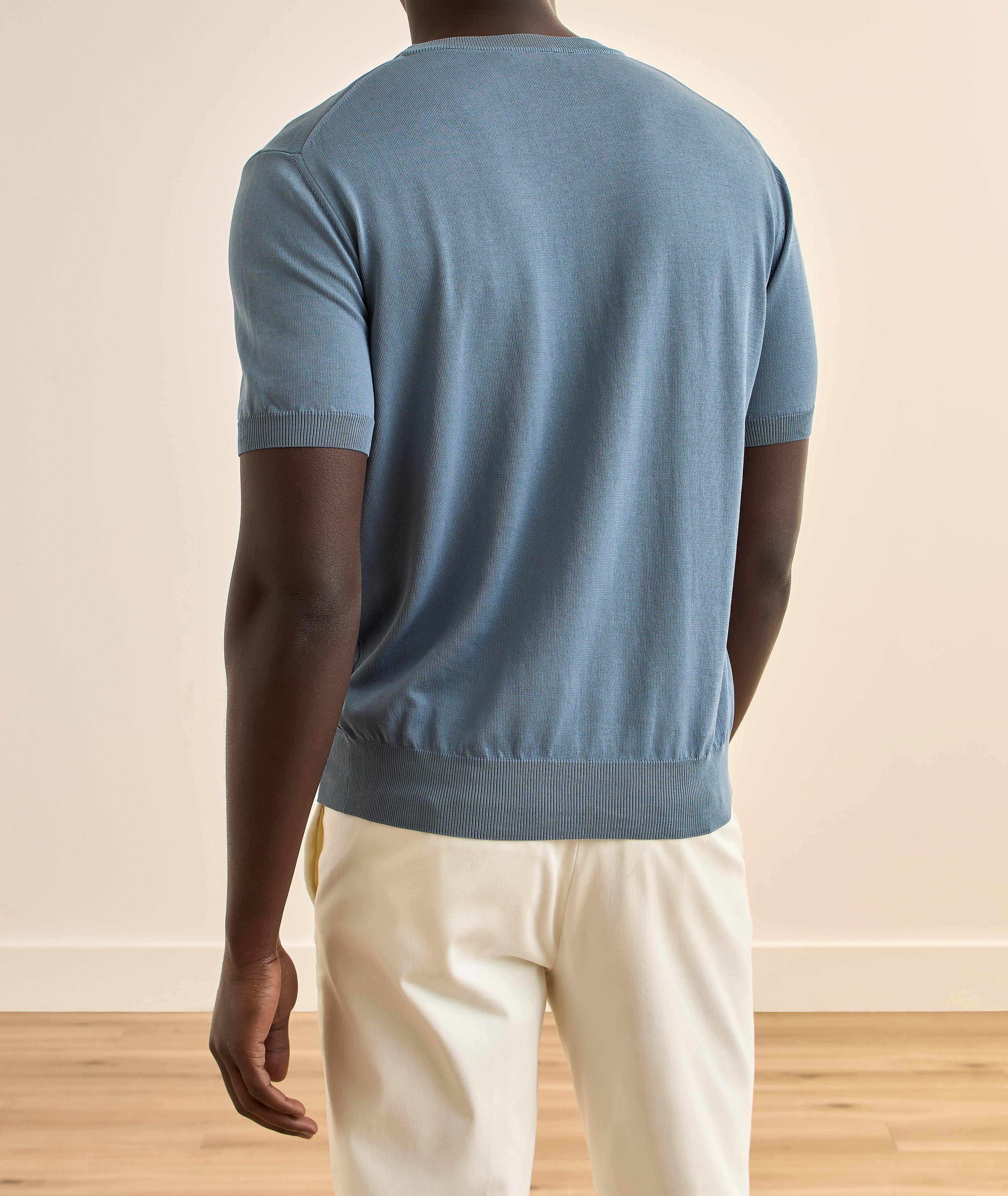 Cotton Knitted Crewneck T-Shirt  image 2