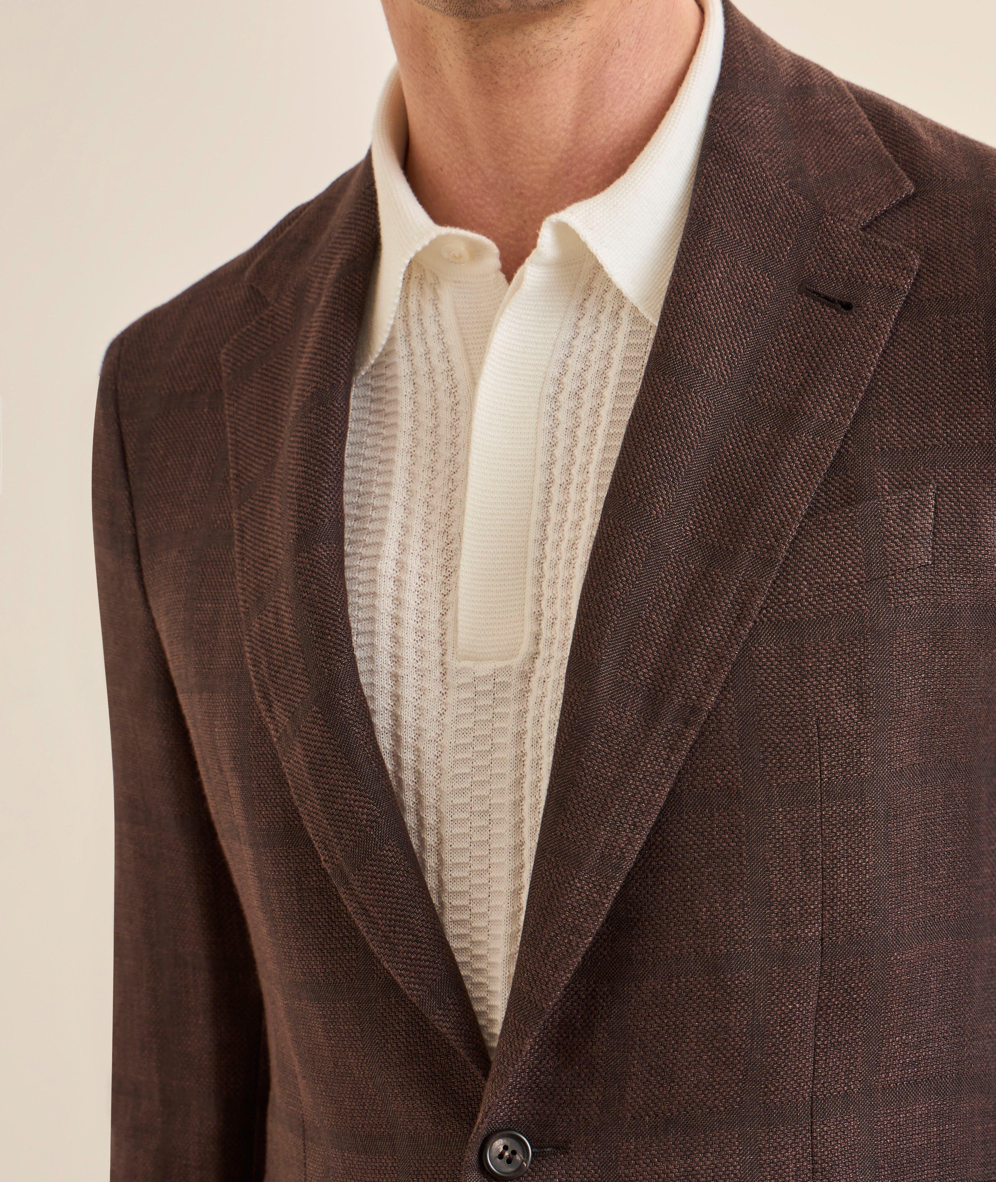 Kei Windowpane Linen-Wool Sport Jacket image 3