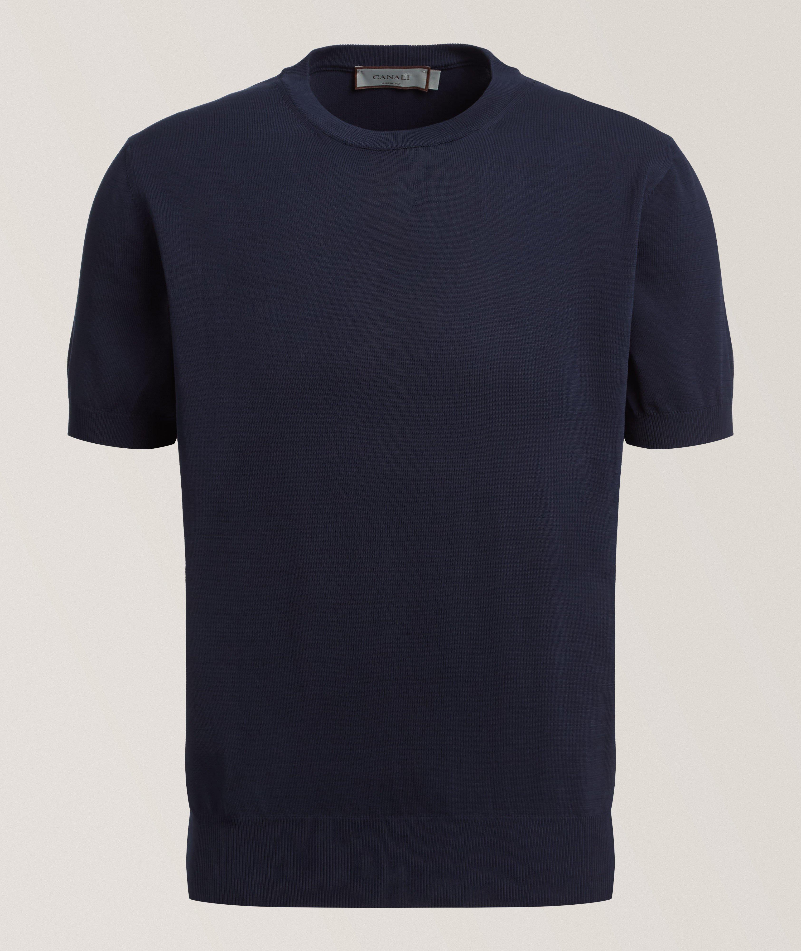 Canali Cotton Knitted Crewneck T-Shirt 