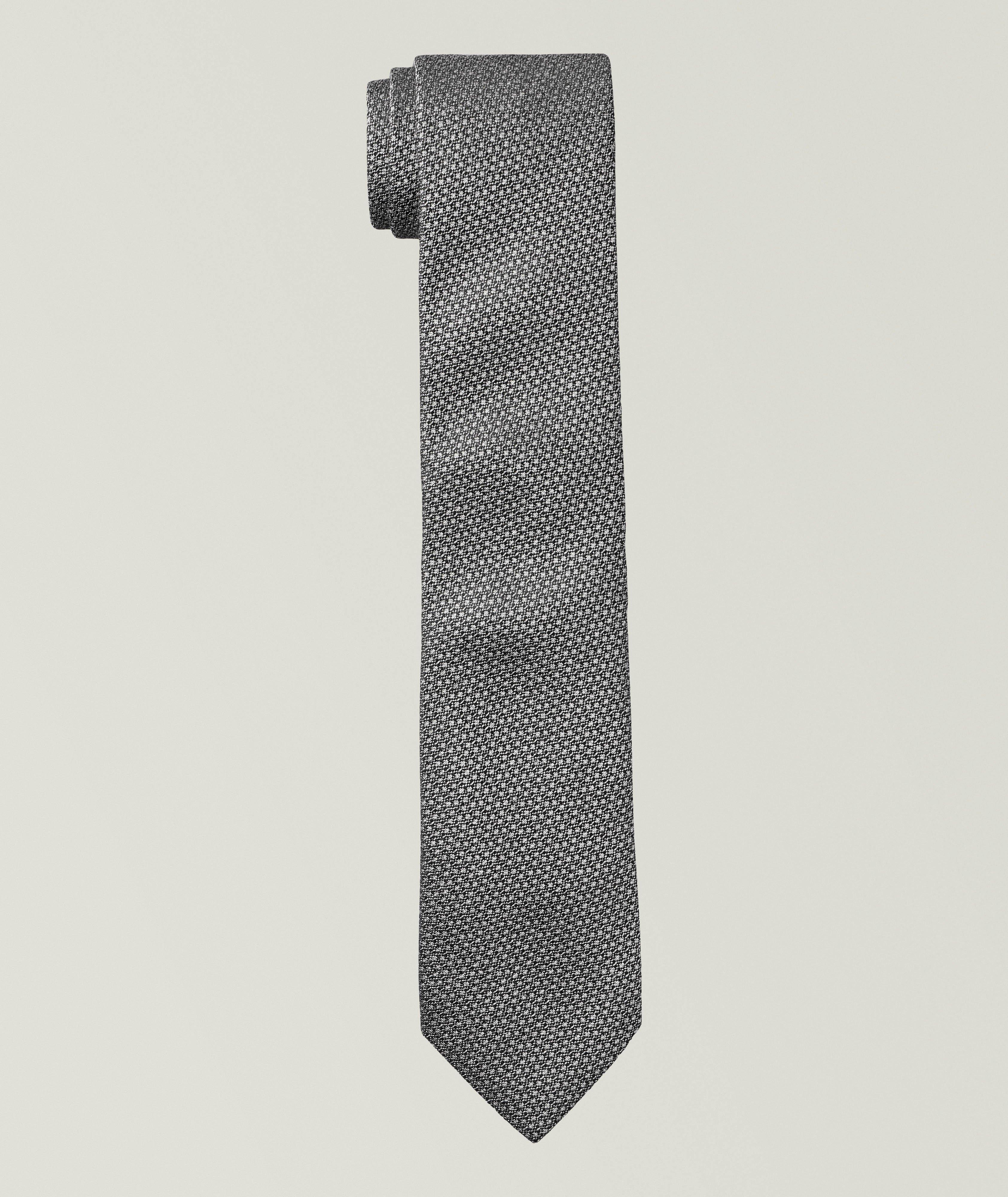 Canali Micro-Pattern Silk-Cotton Tie