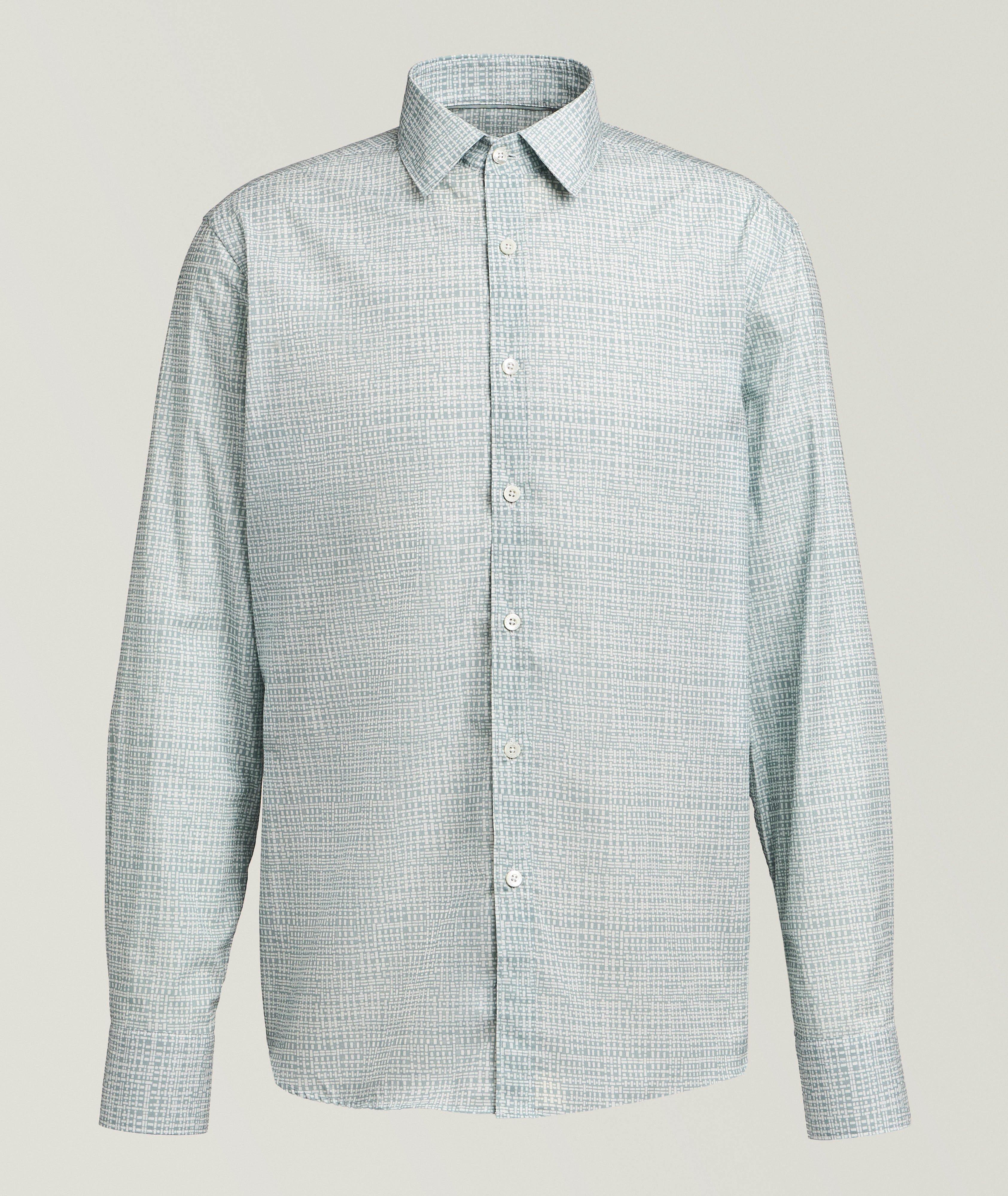 Canali Tetris Printed Cotton-Lyocell Shirt