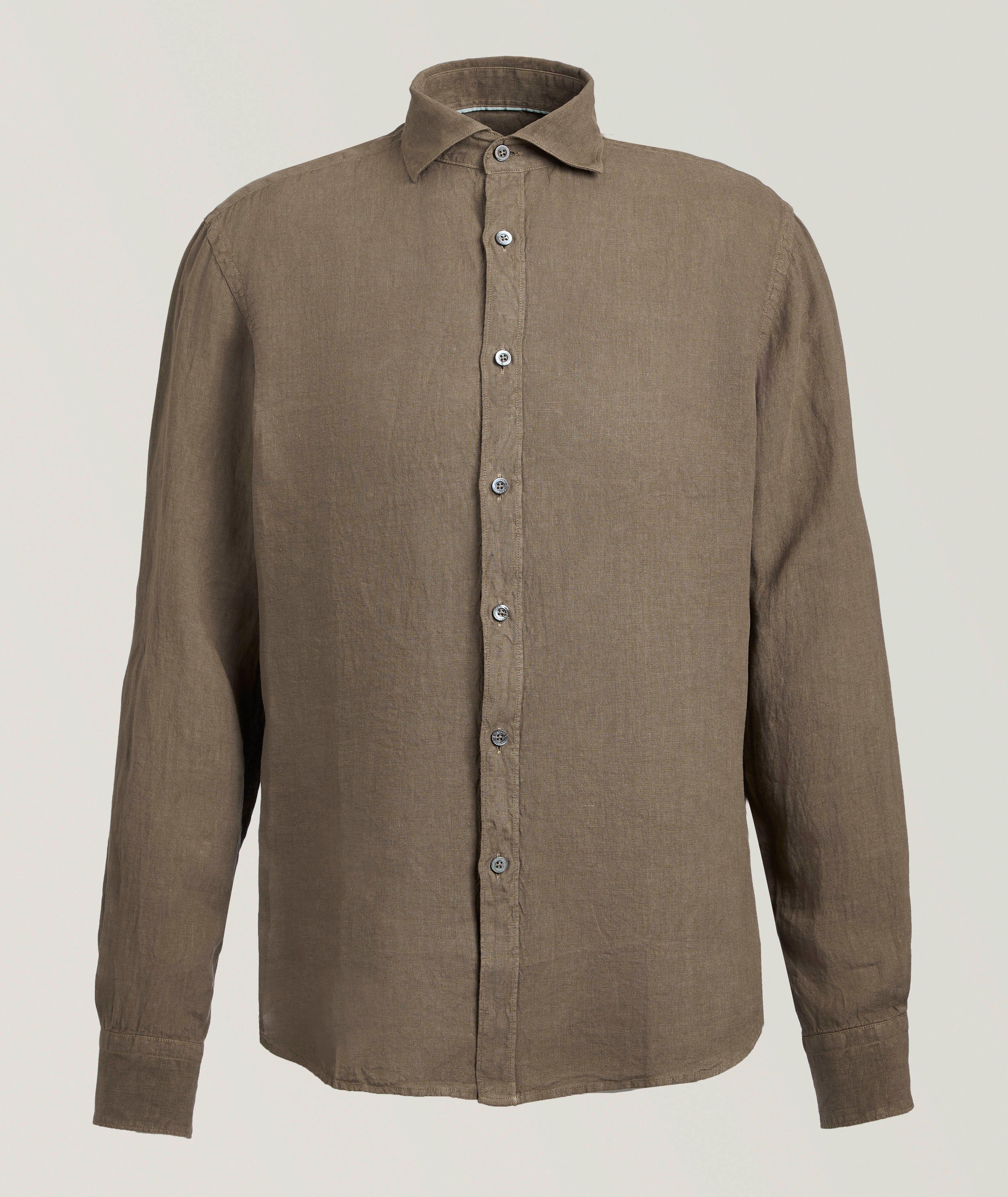 Canali Garment-Dyed Linen Shirt