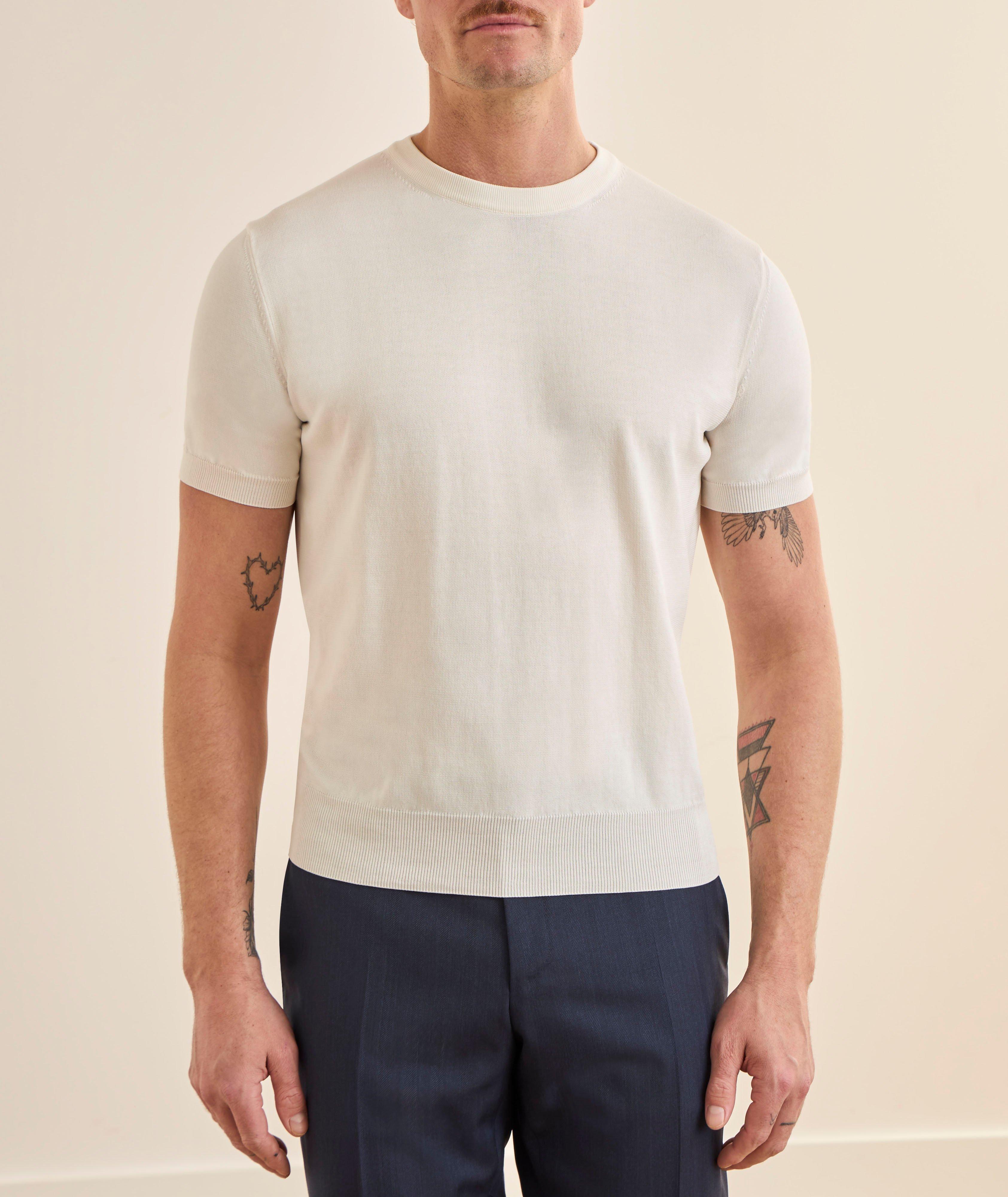 T-shirt maille coton encolure ronde image 1