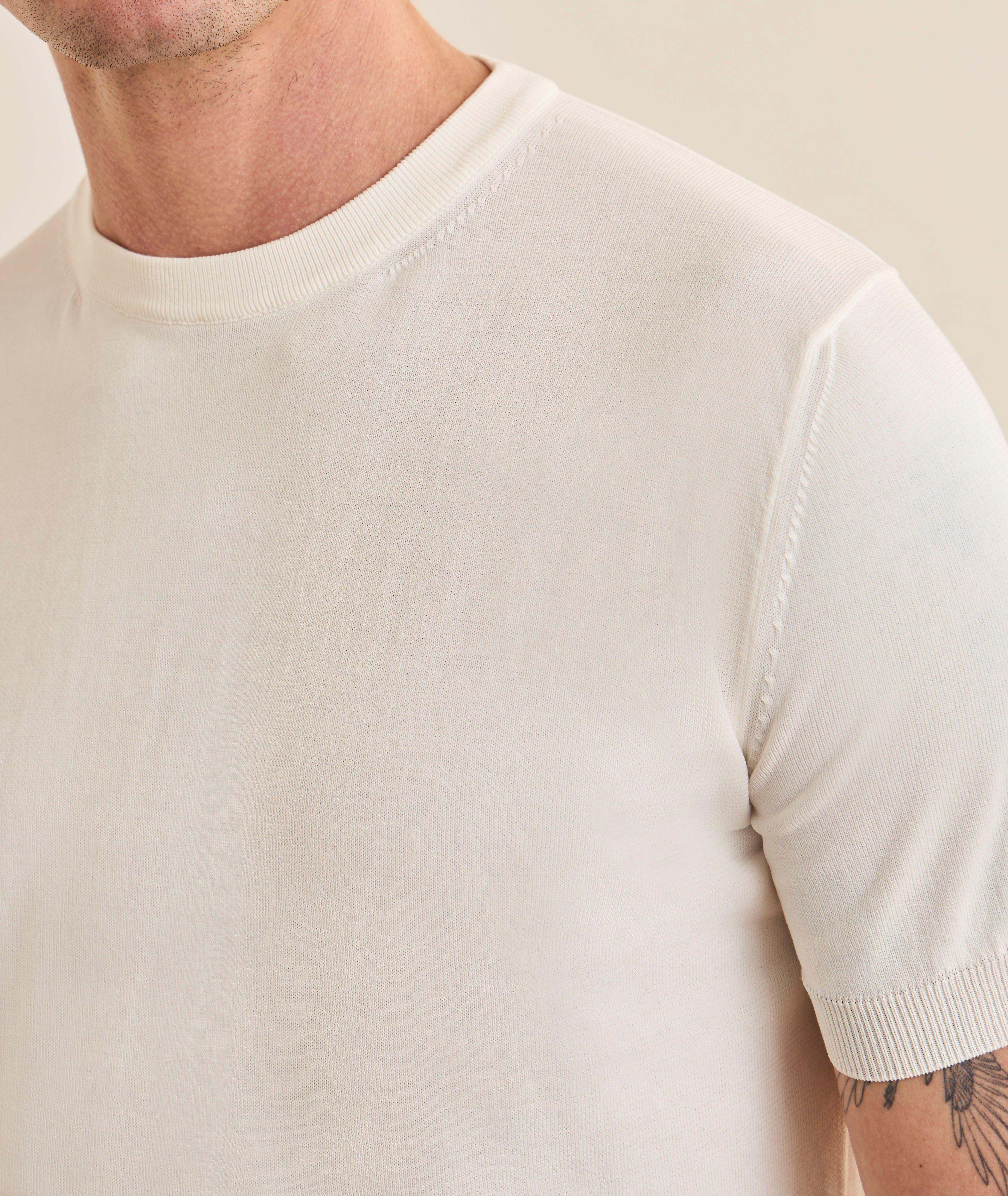 T-shirt maille coton encolure ronde image 3