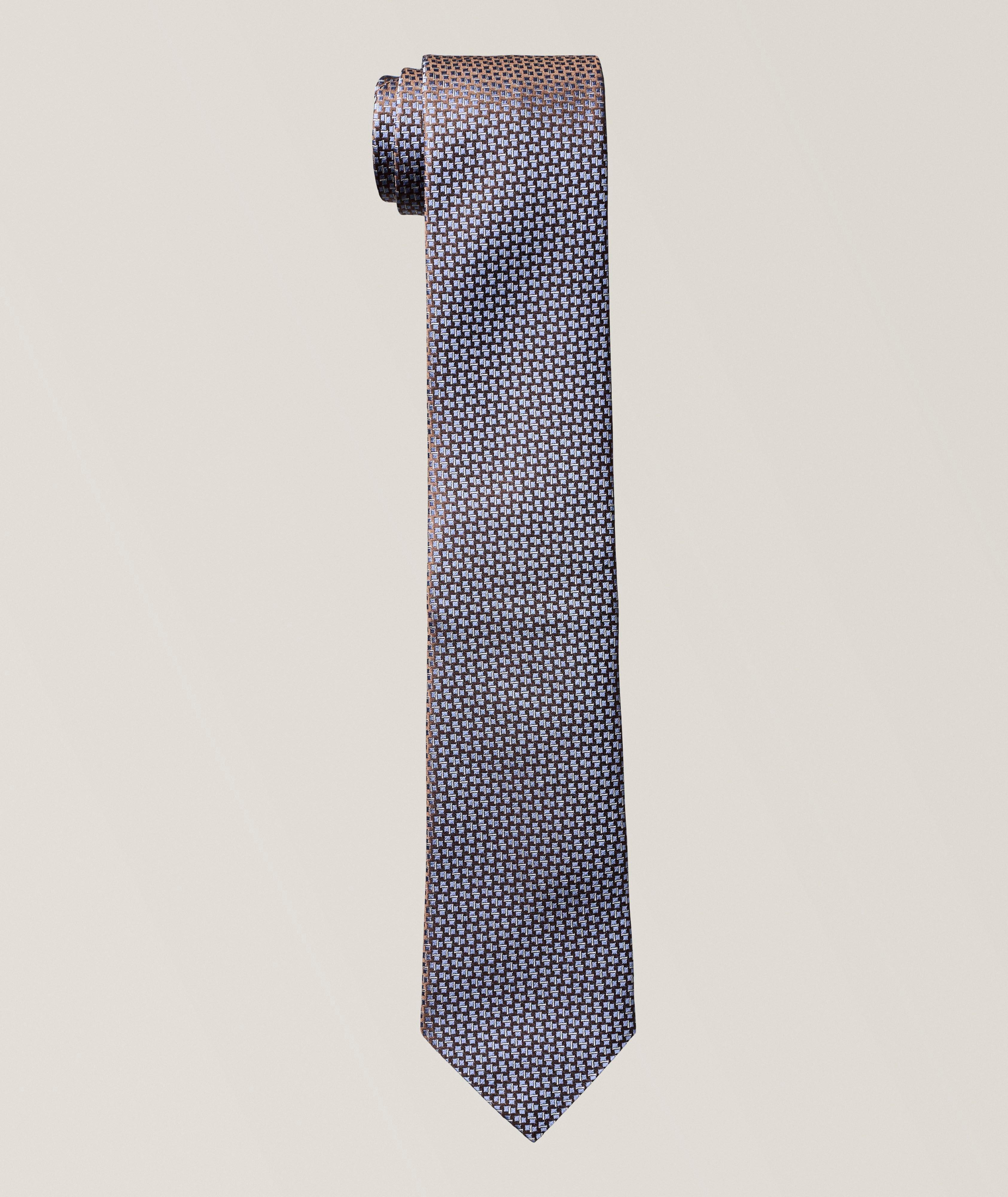 Canali Micro-Pattern Silk Tie