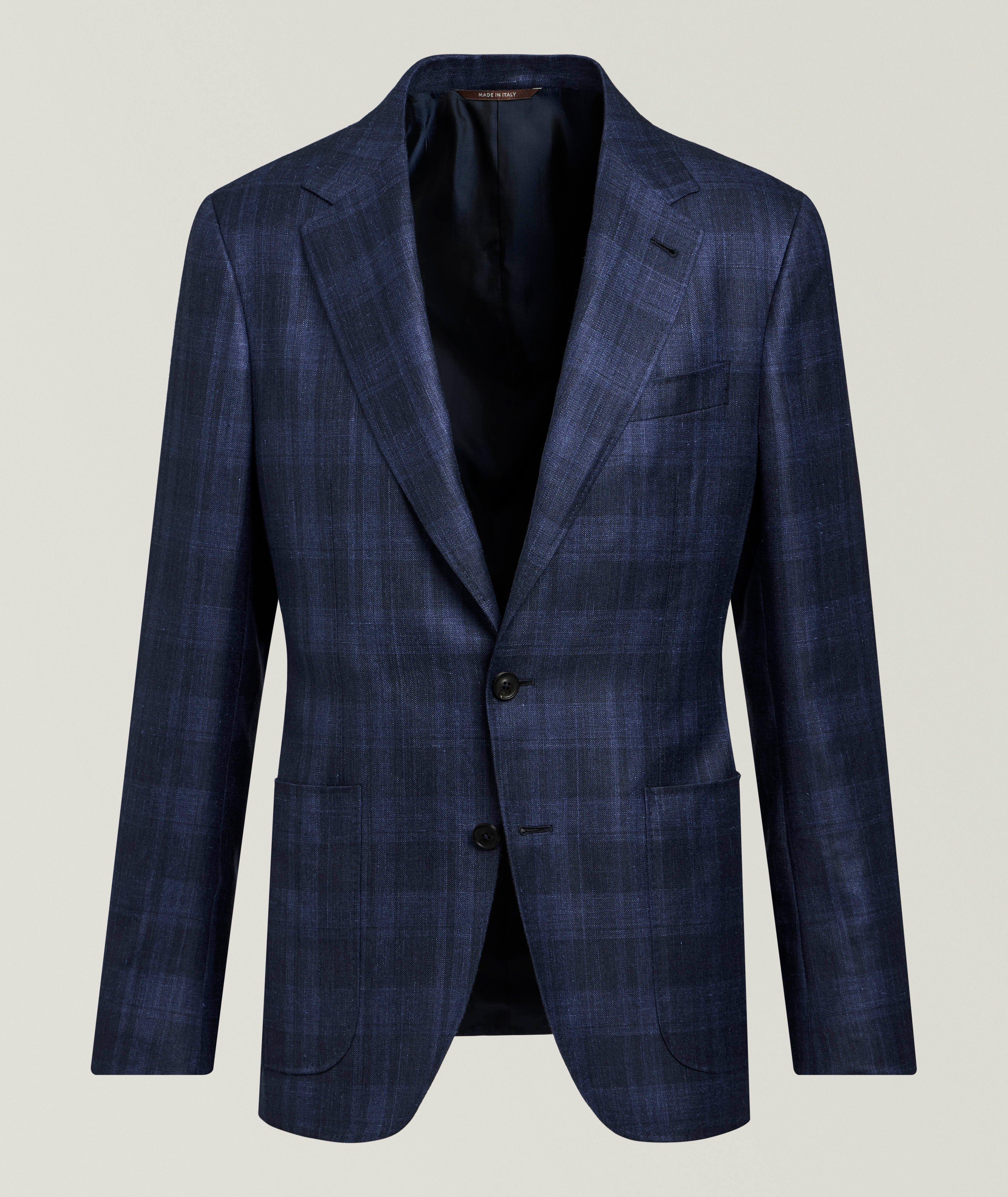 Canali Kei Plaid Cashmere-Blend Sport Jacket