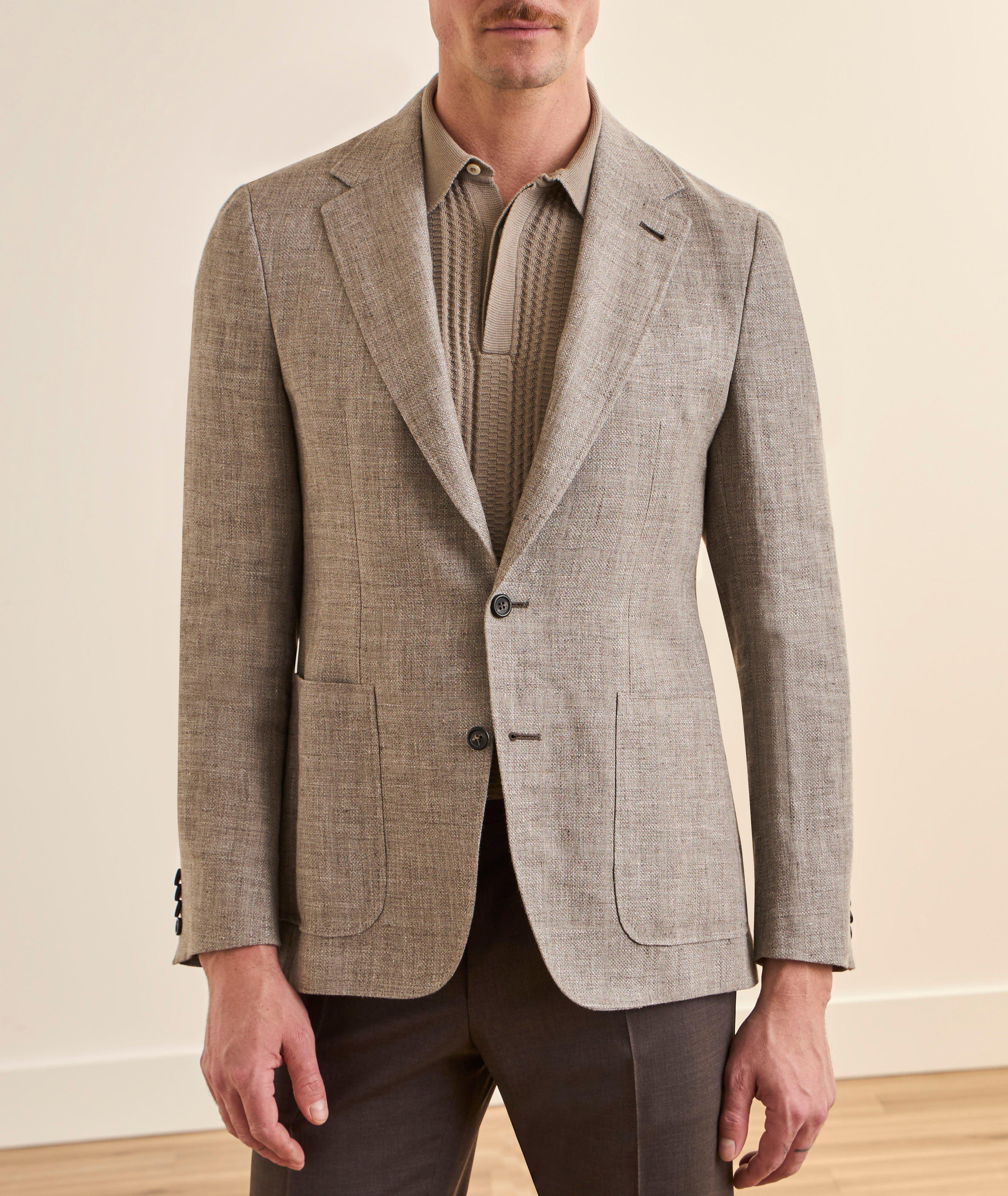 Kei Windowpane Linen-Wool Sport Jacket image 1