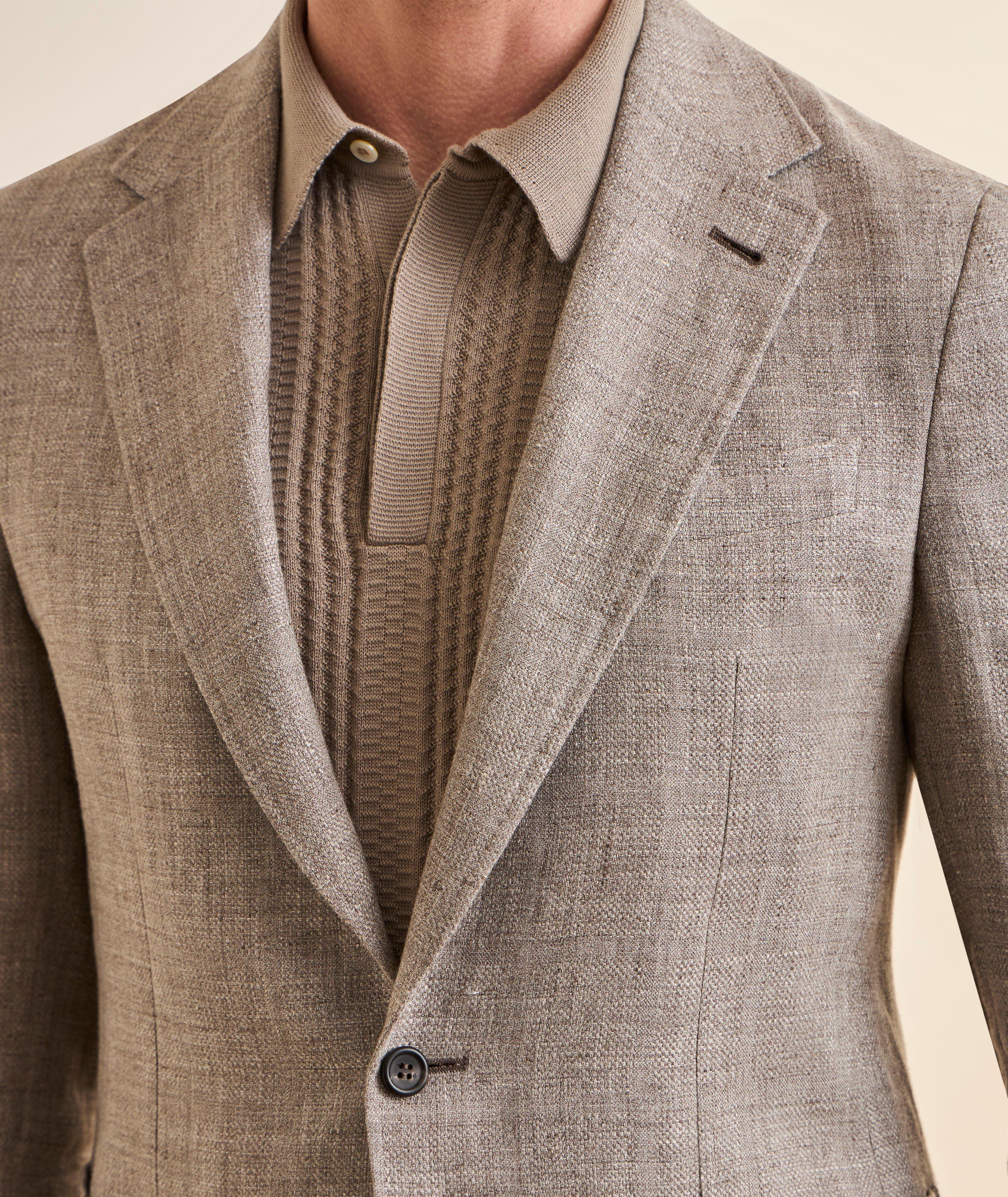 Kei Windowpane Linen-Wool Sport Jacket image 3
