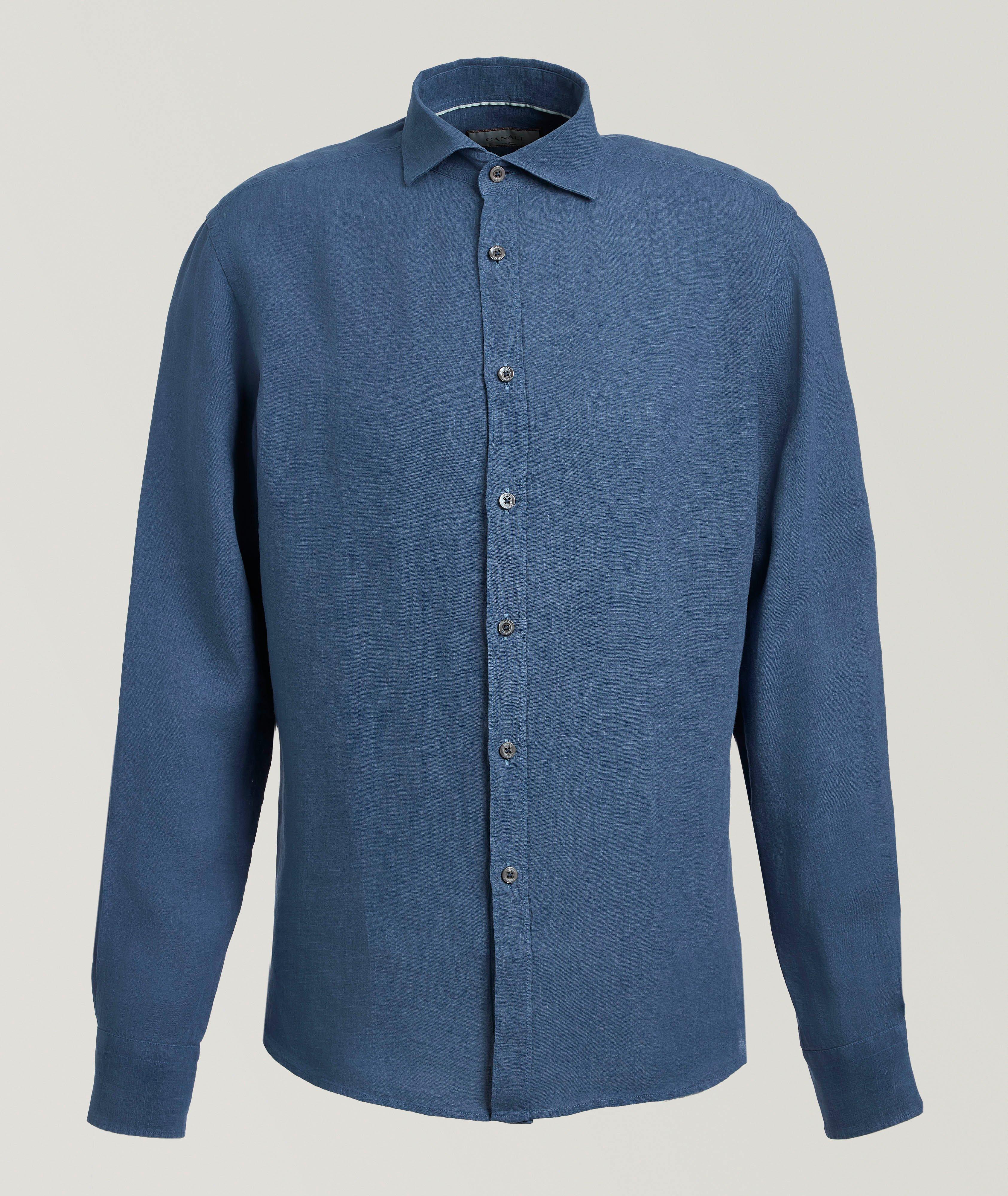 Canali Garment-Dyed Linen Shirt