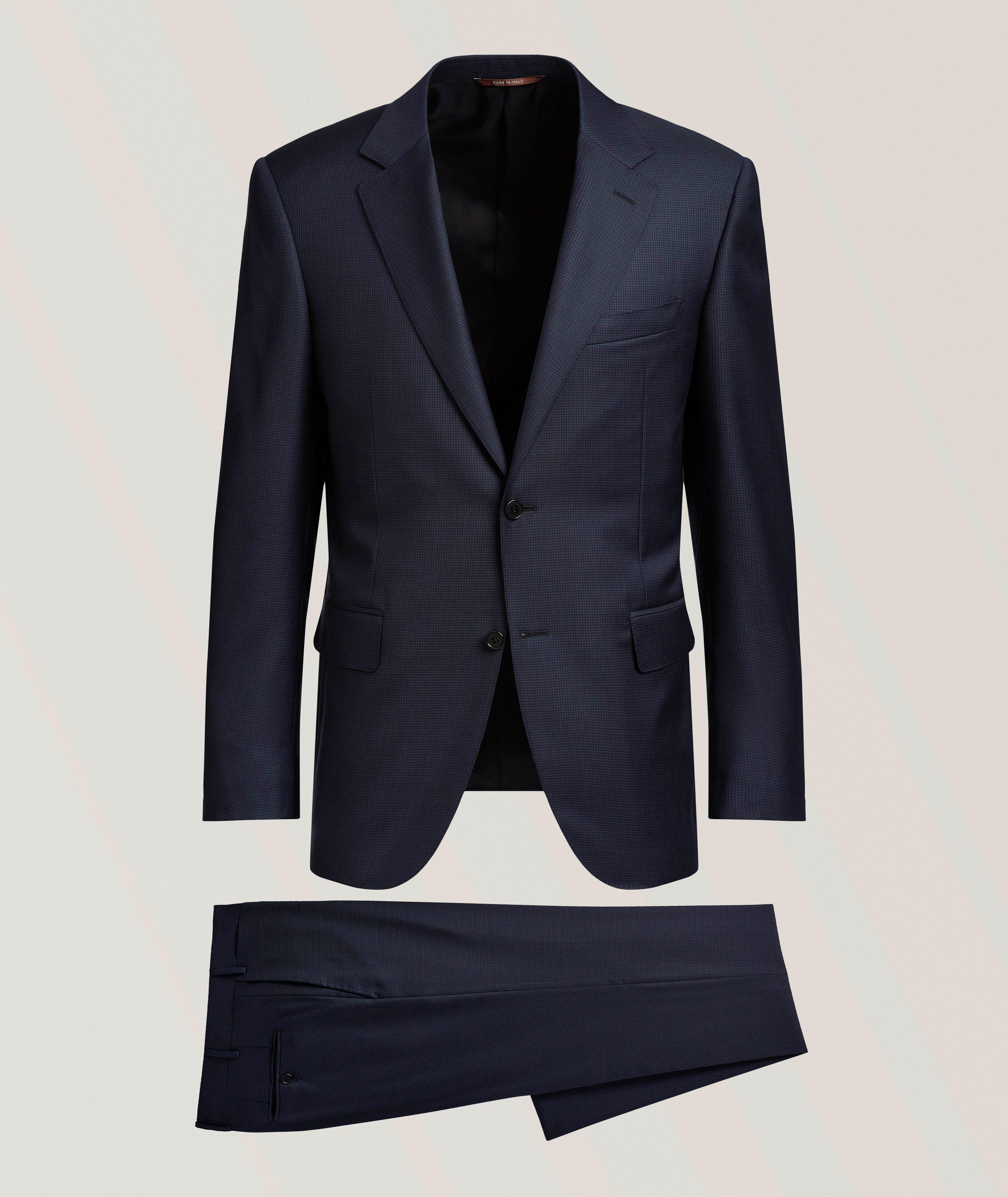 Canali Contemporary Micro-Houndstooth Wool Suit