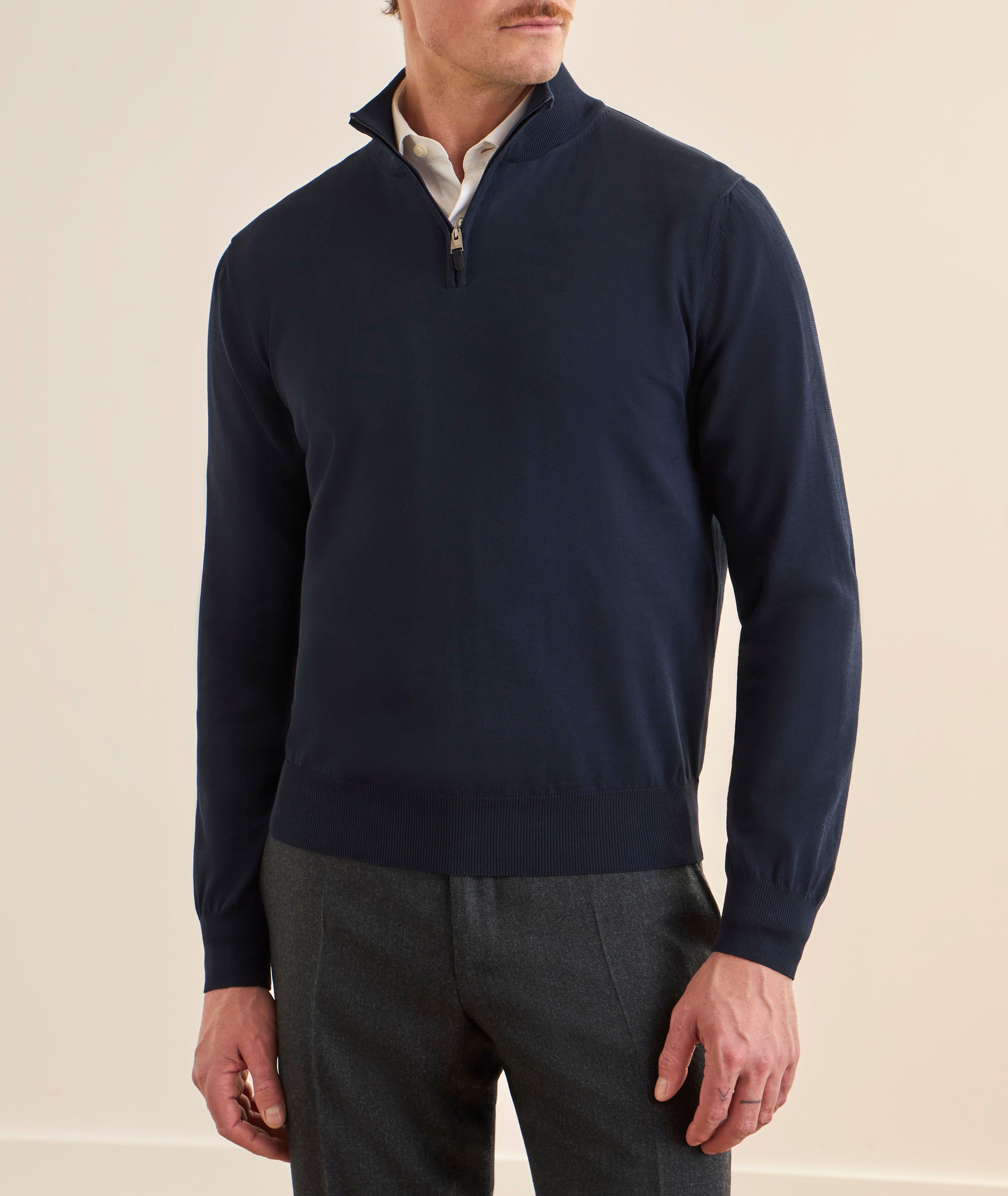 Pull coton demi-zip image 1