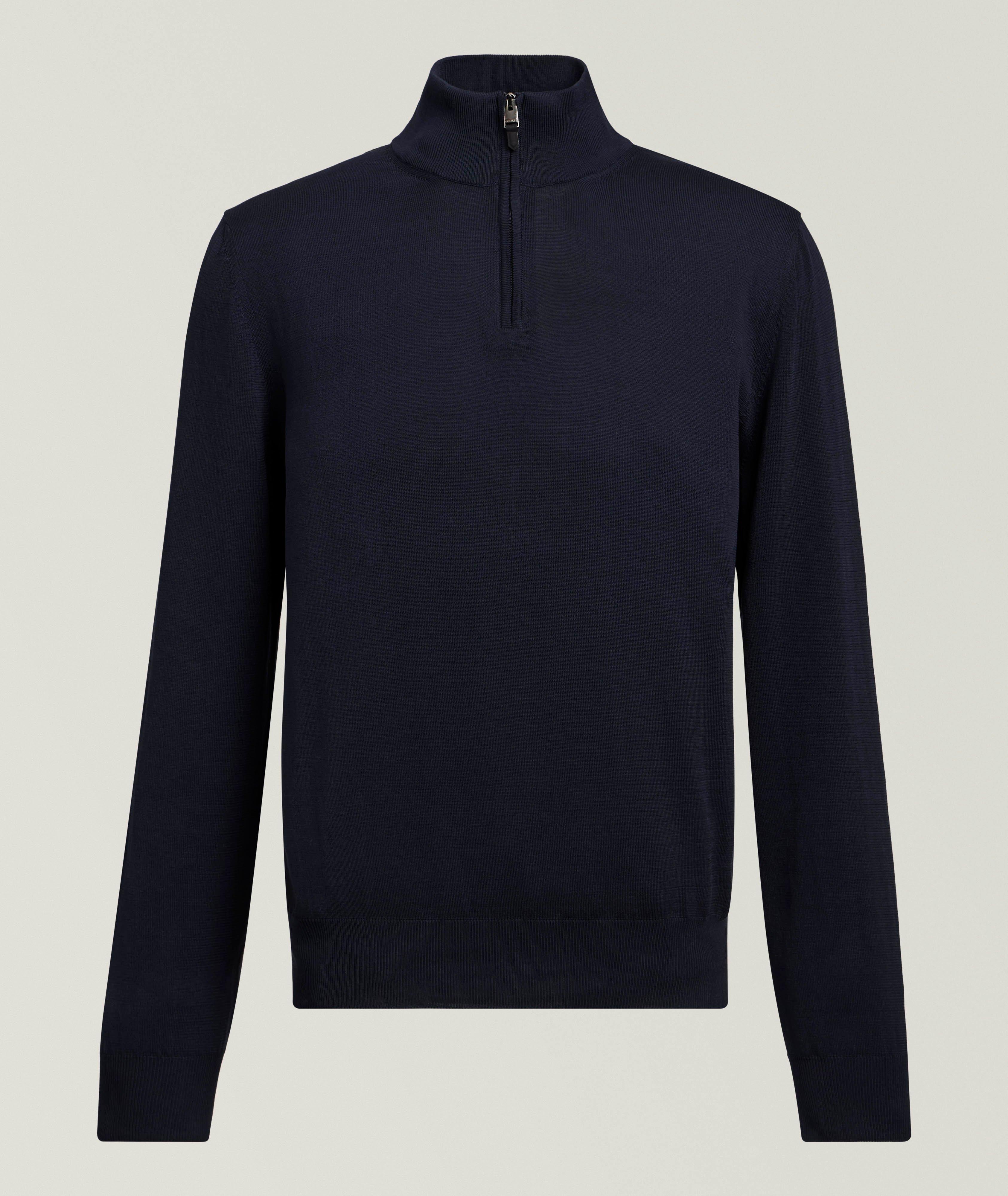 Canali Pull coton demi-zip