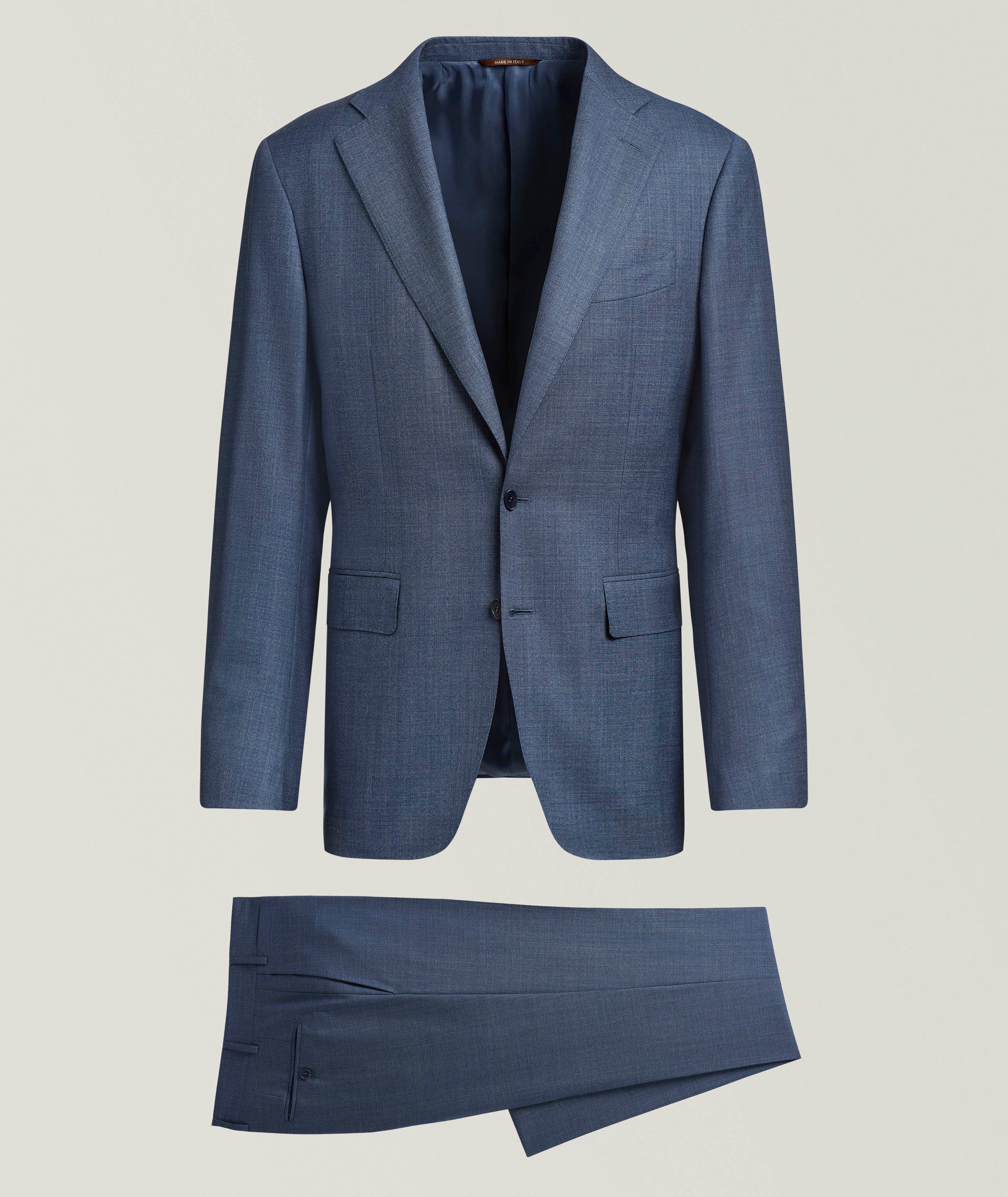Canali Complet en laine effet denim Capri