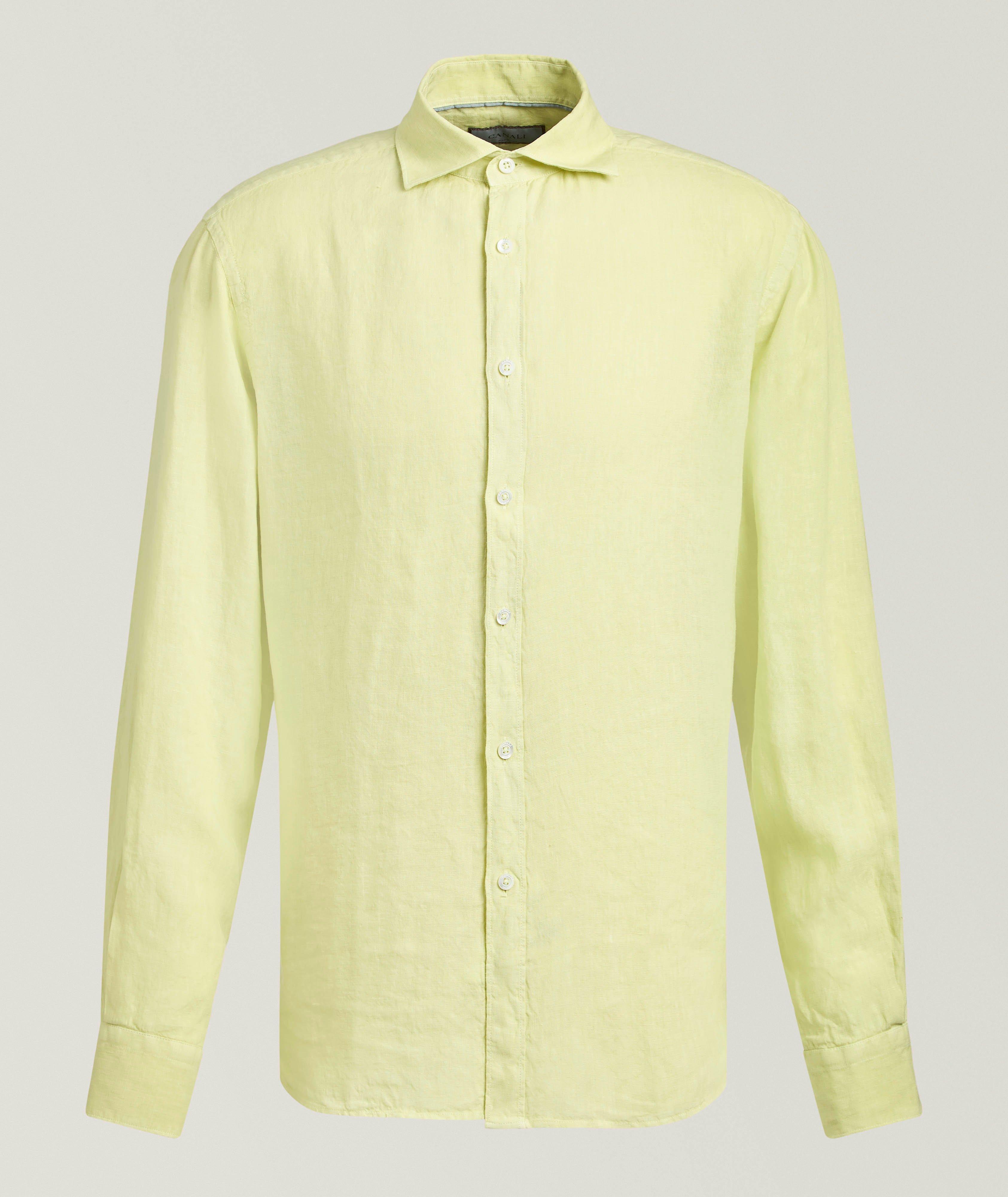 Canali Garment-Dyed Linen Shirt