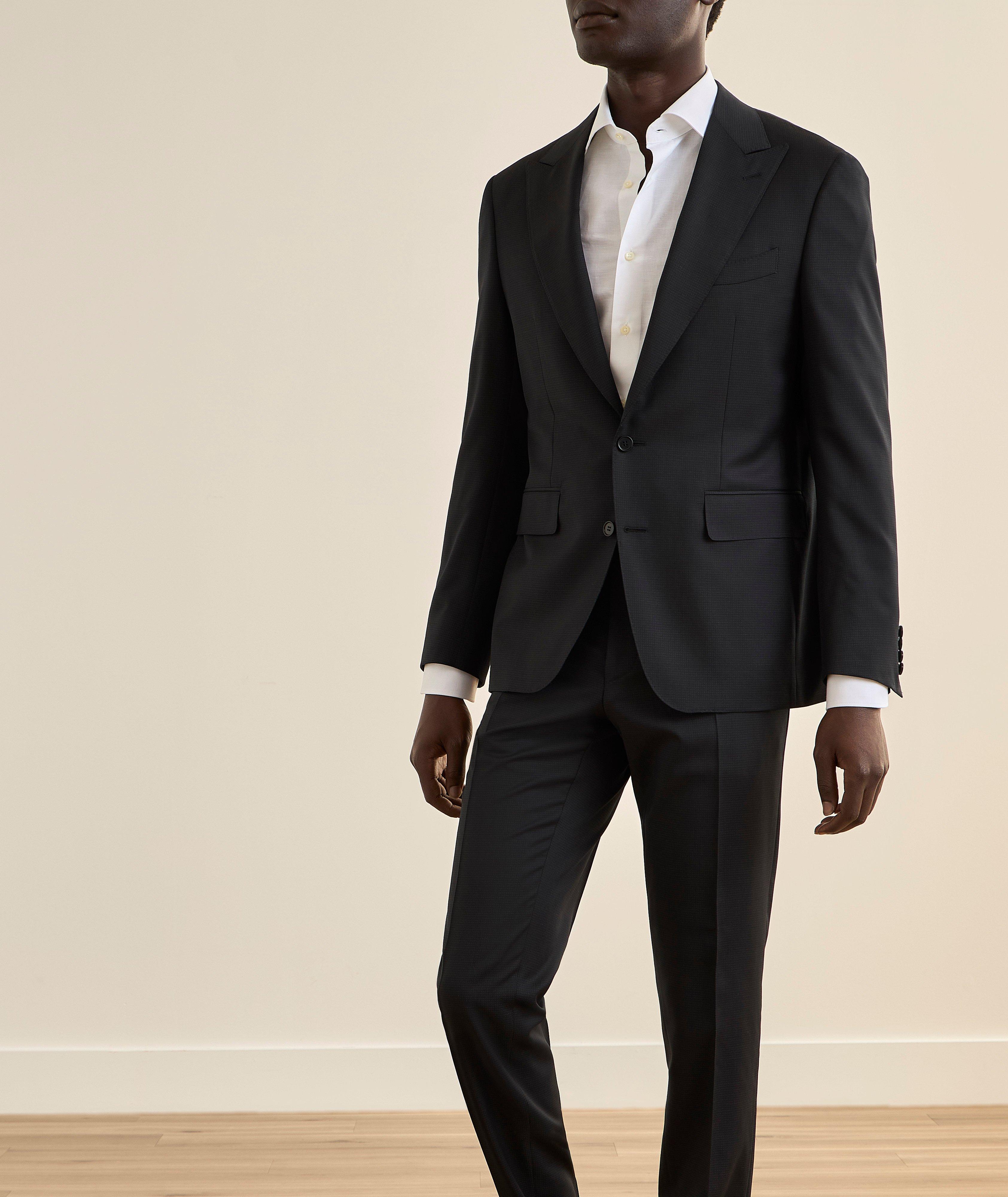 Capri Check Peak Lapel Wool Suit image 1