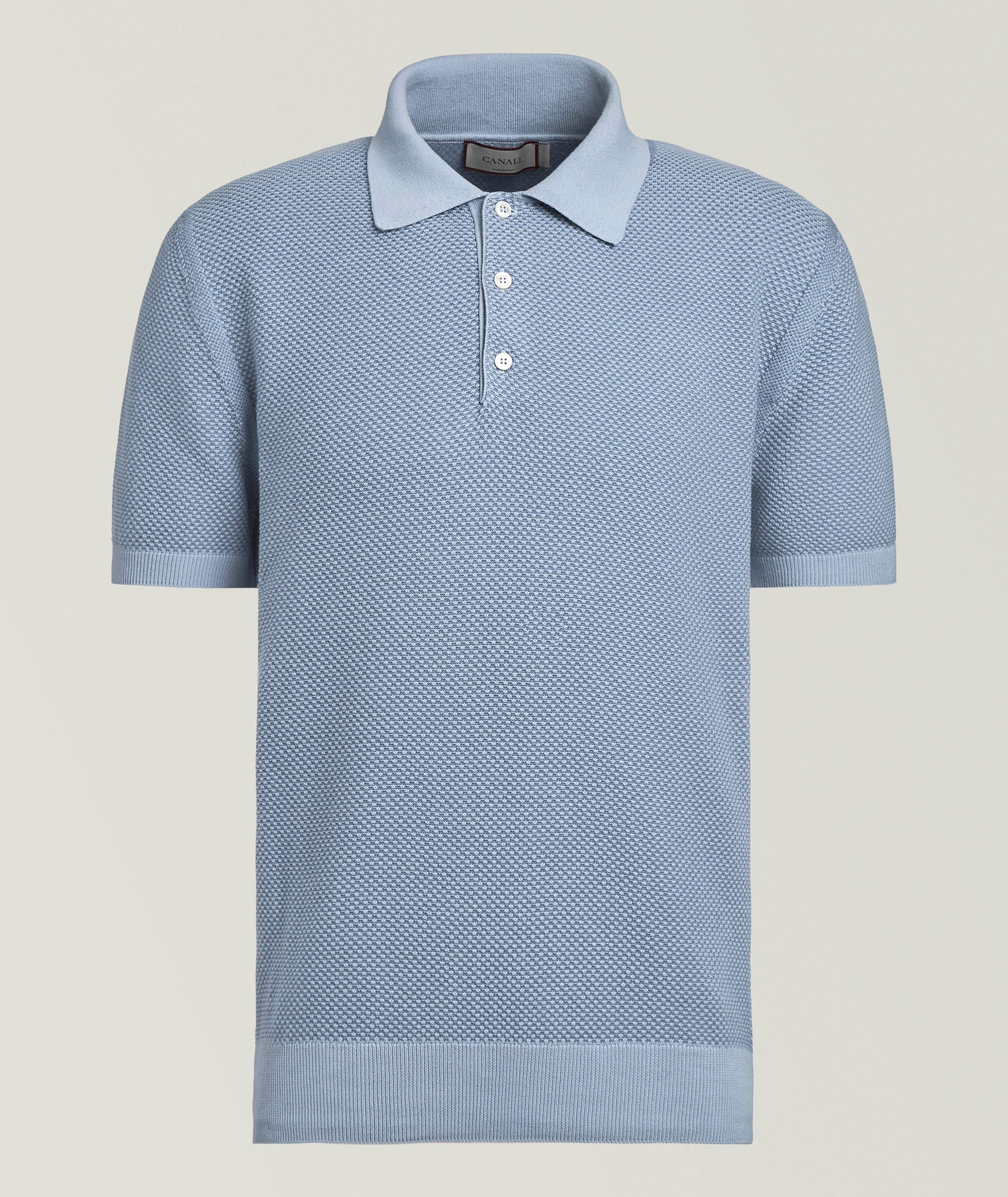 Canali Polo coton micro-jacquard texturé