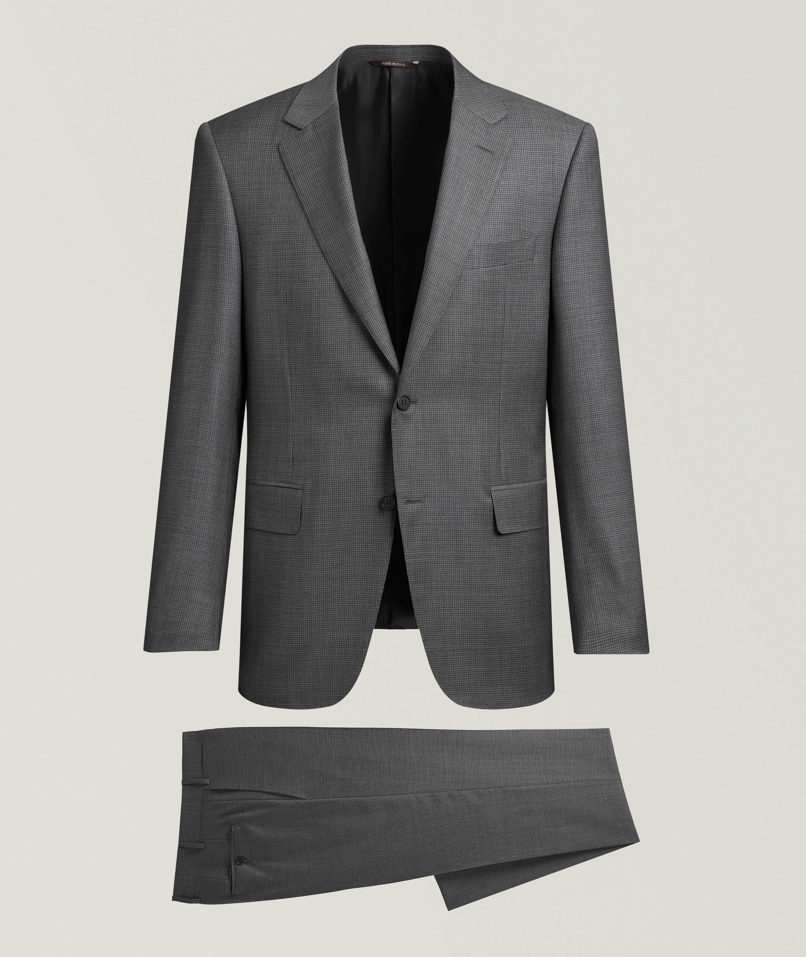 Canali Contemporary Micro-Houndstooth Wool Suit