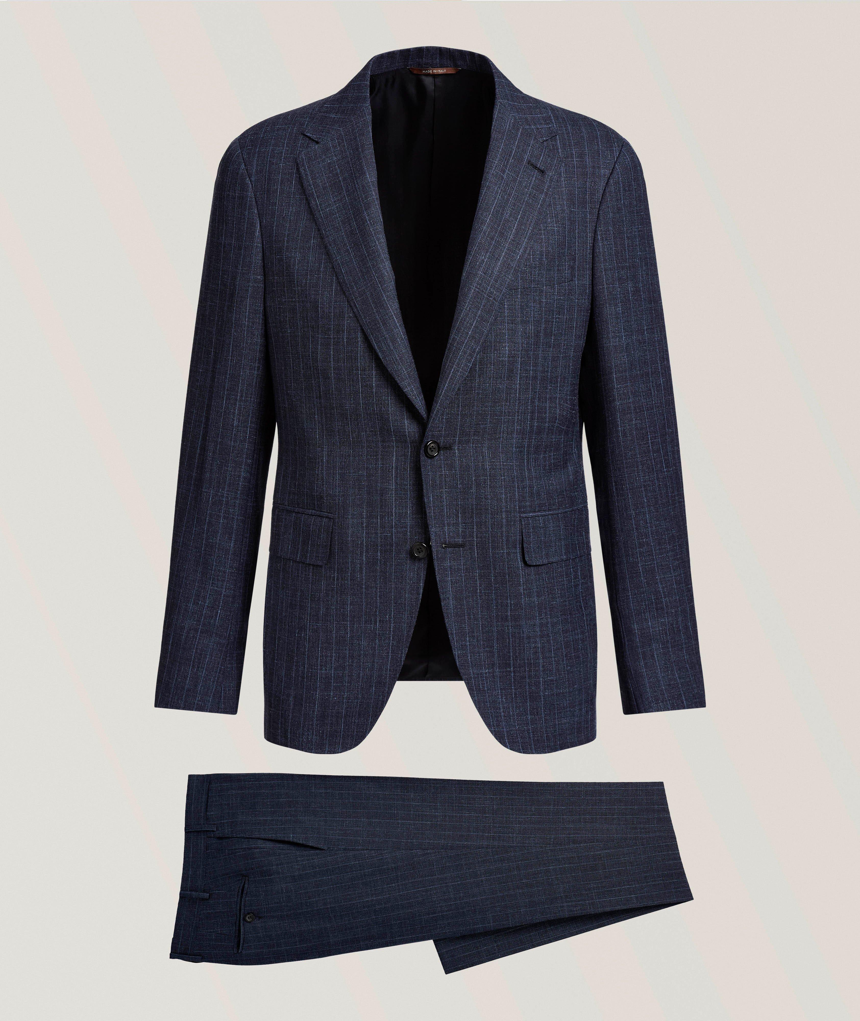 Canali Kei Striped Travel Wool Suit
