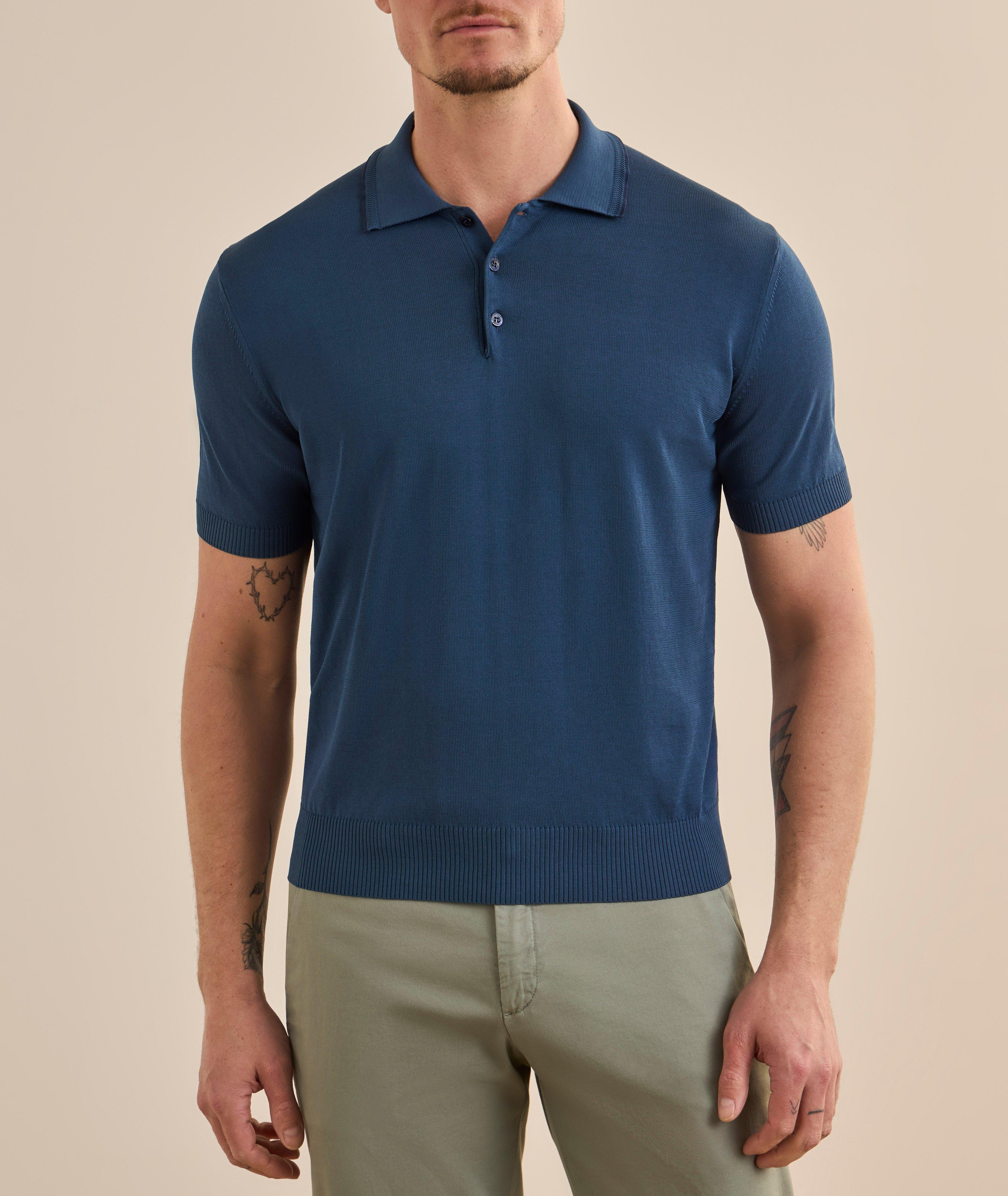 Polo coton tricot liseré image 1